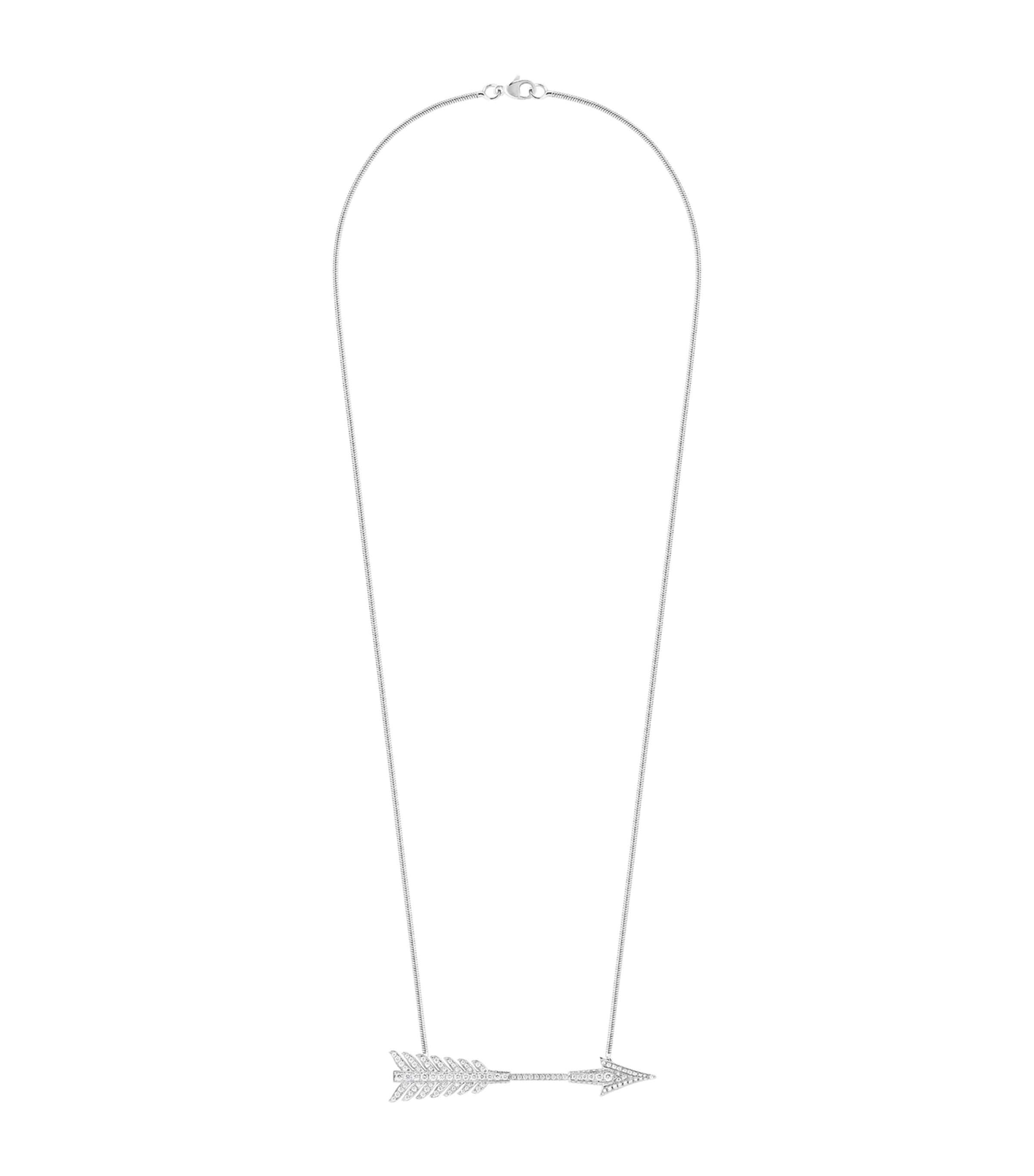 White Gold and Diamond Nature Triomphante Flèche Pendant Necklace