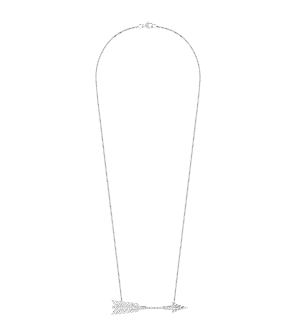 White Gold and Diamond Nature Triomphante Flèche Pendant Necklace