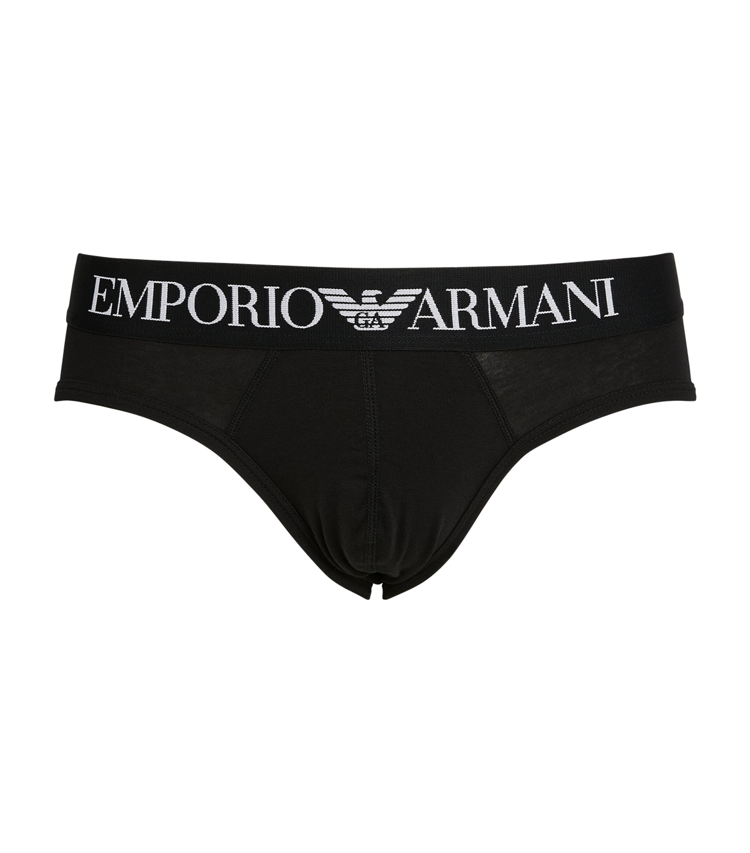 Emporio Armani Mens Logo Briefs Black