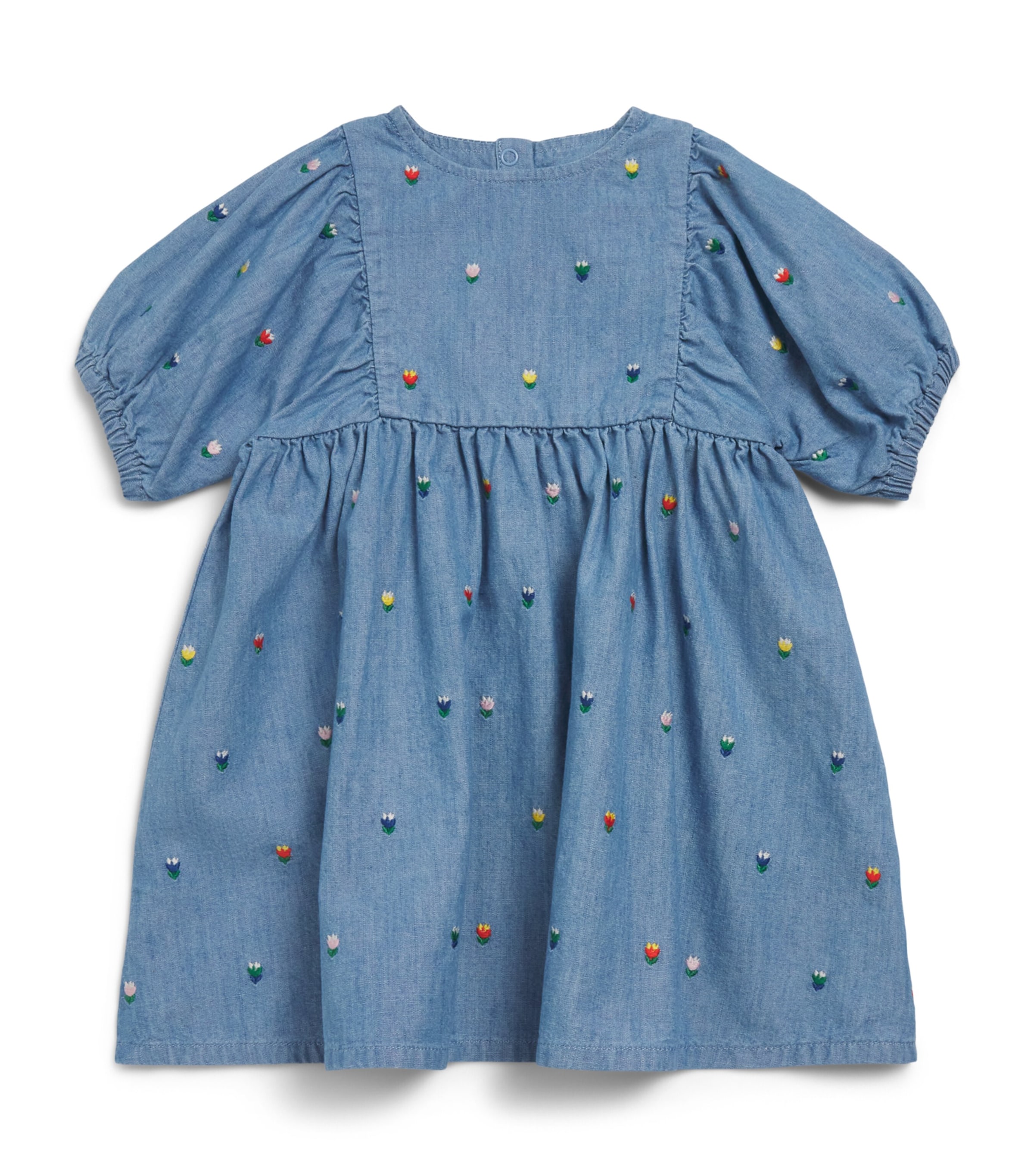 Stella McCartney Kids Denim Embroidered Dress (3-36 Months) Azzurro/embro