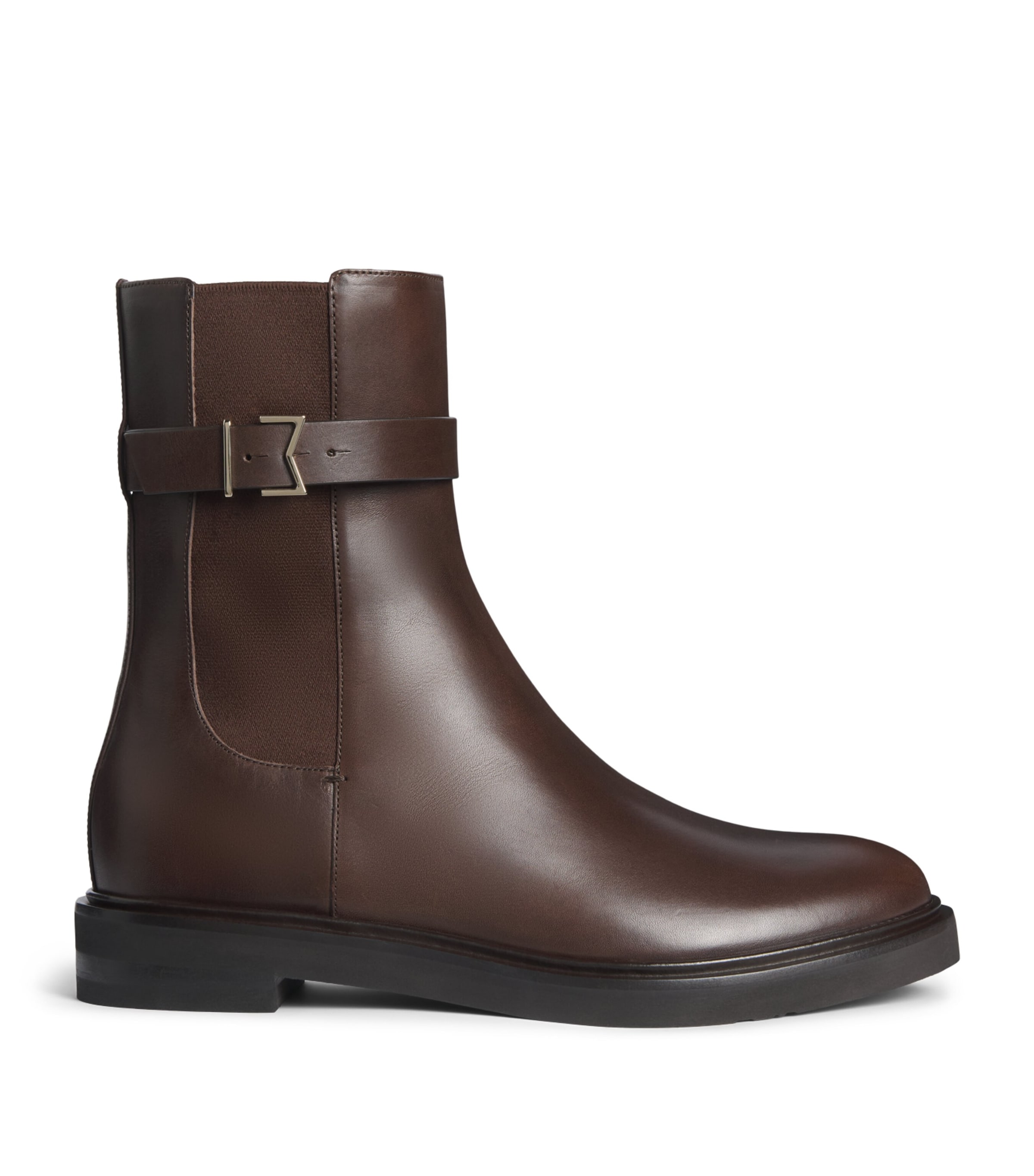 Max Mara Leather Chelsea Boots Dark Brown