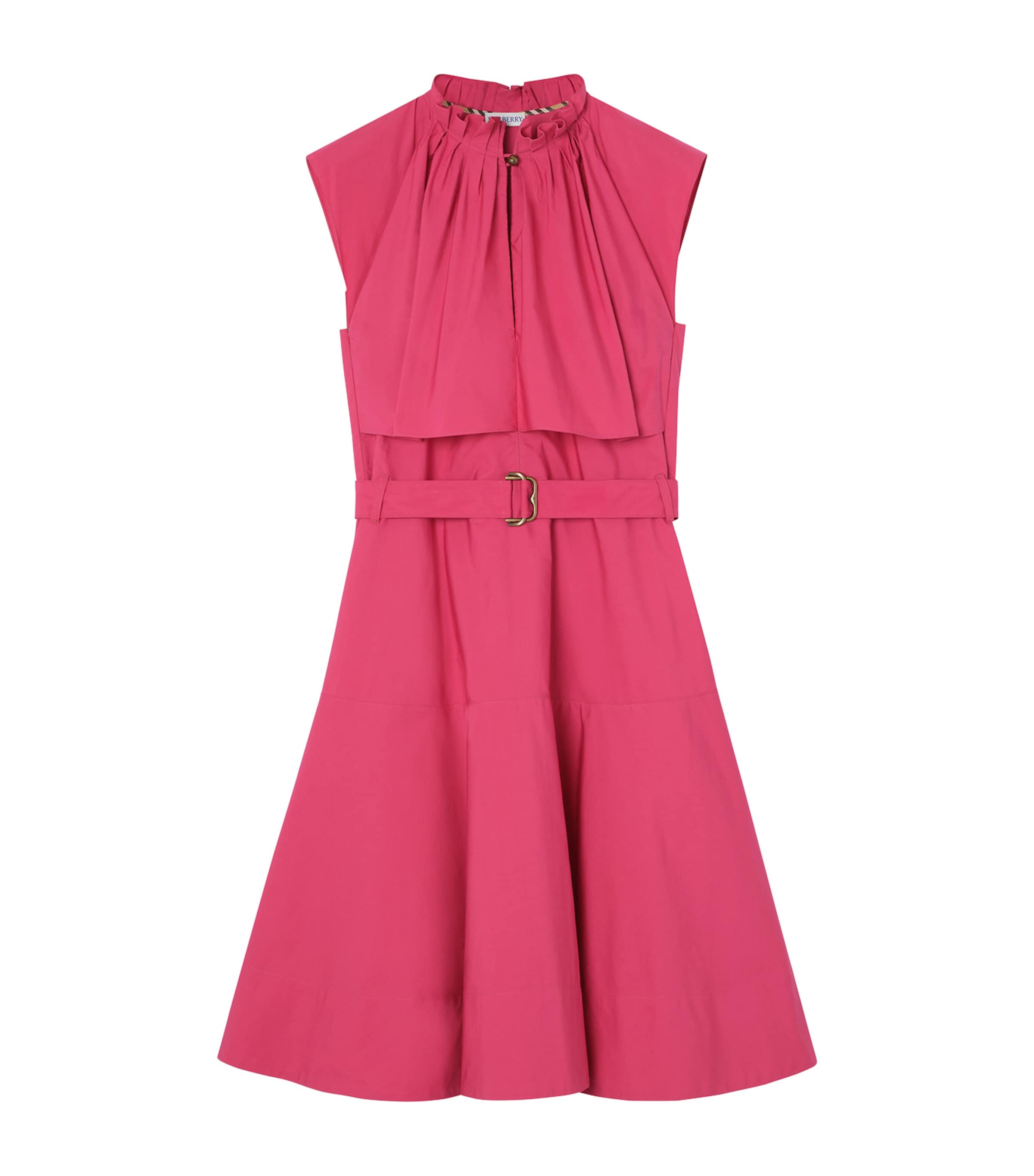 Burberry Womens Cotton Poplin Midi Dress Mauvewood Pink