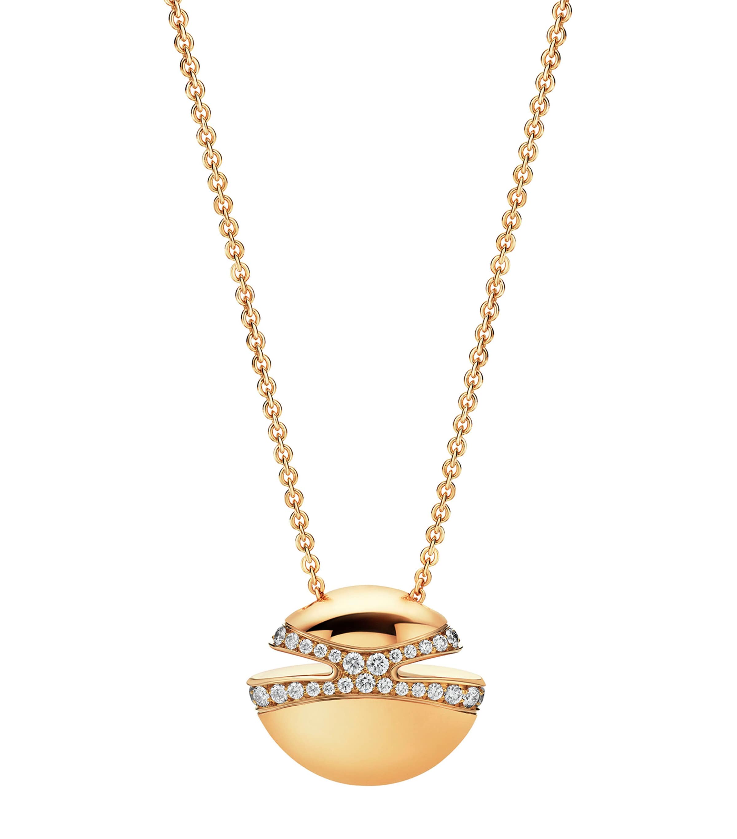 Yellow Gold and Diamond Cabochon Necklace