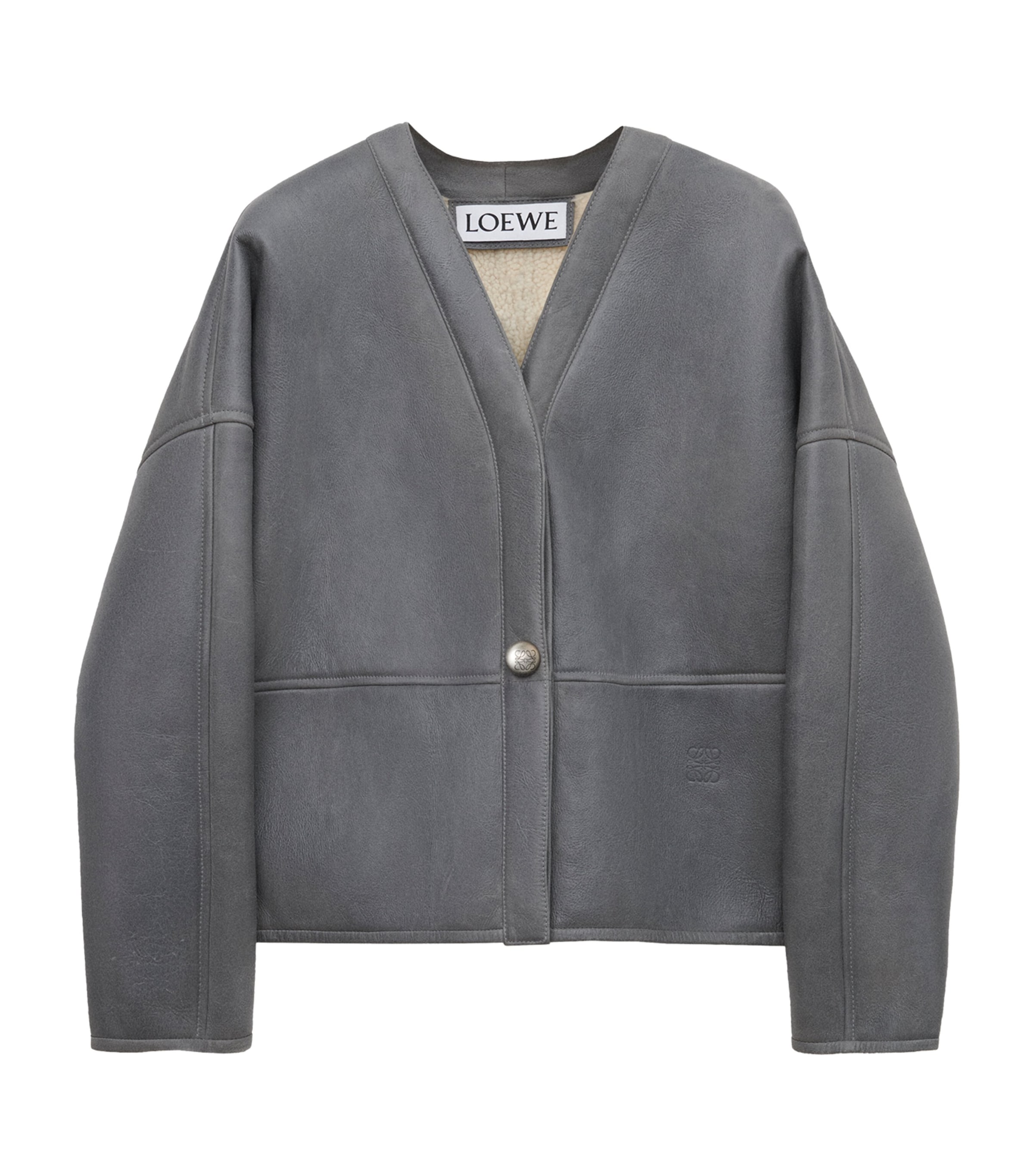 Lambskin Shearling-Lined Pebble Jacket
