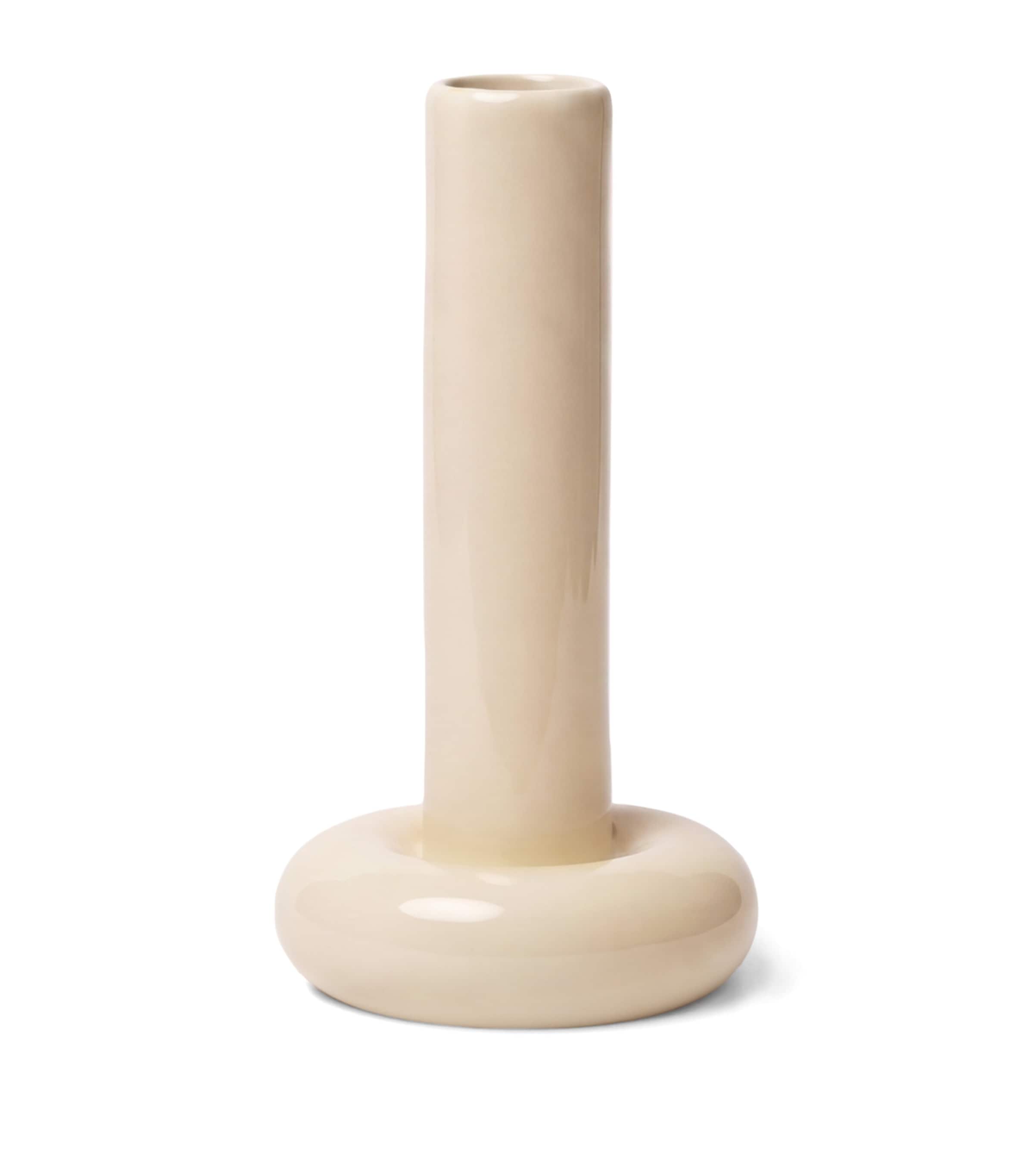 Gustaf Westman Large Glazed Ceramic Chunky Candle Holder Cream