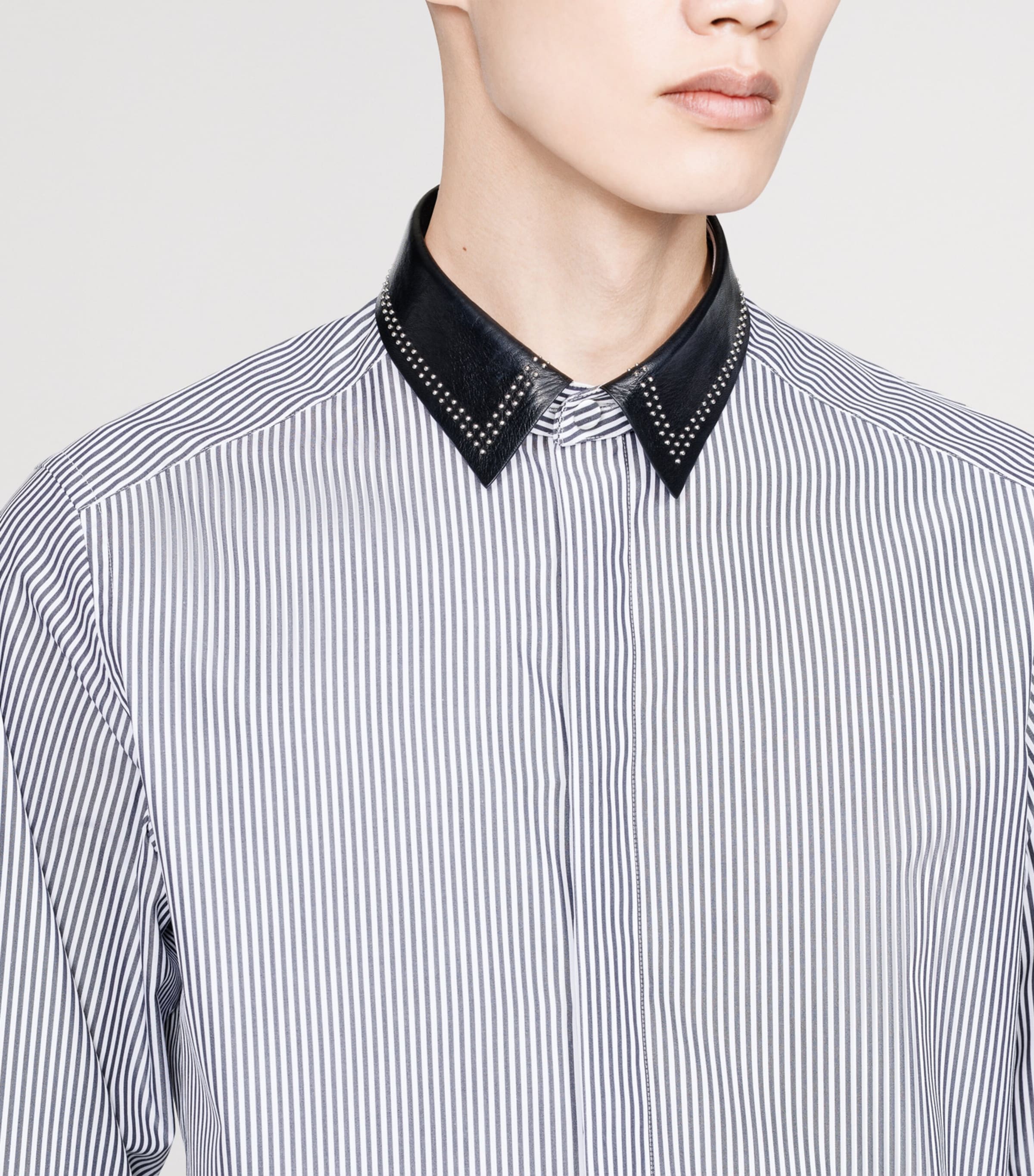 TOM FORD Mens Cotton Stripe Stud-Collar Shirt Wnf