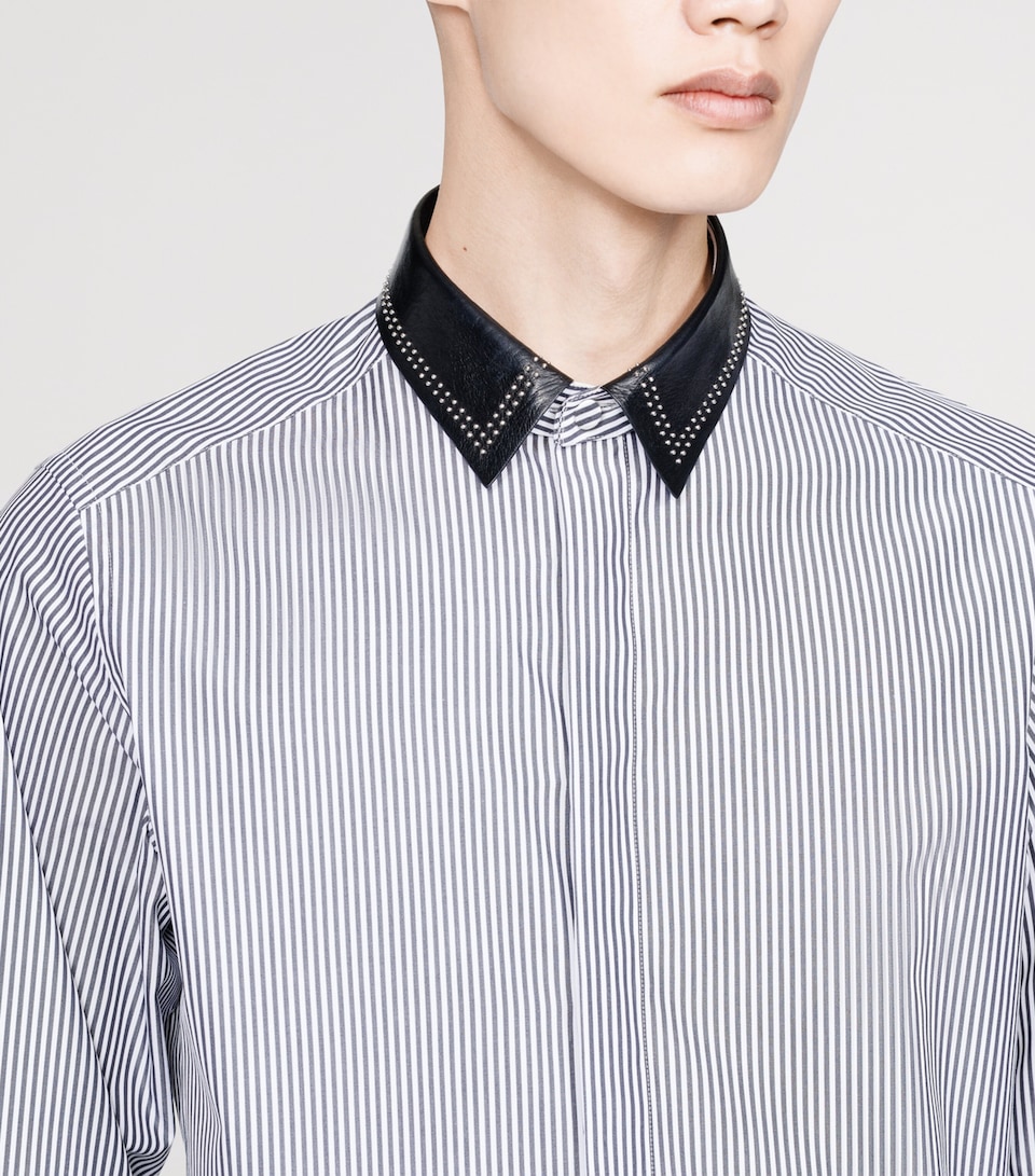 TOM FORD Mens Cotton Stripe Stud-Collar Shirt Wnf