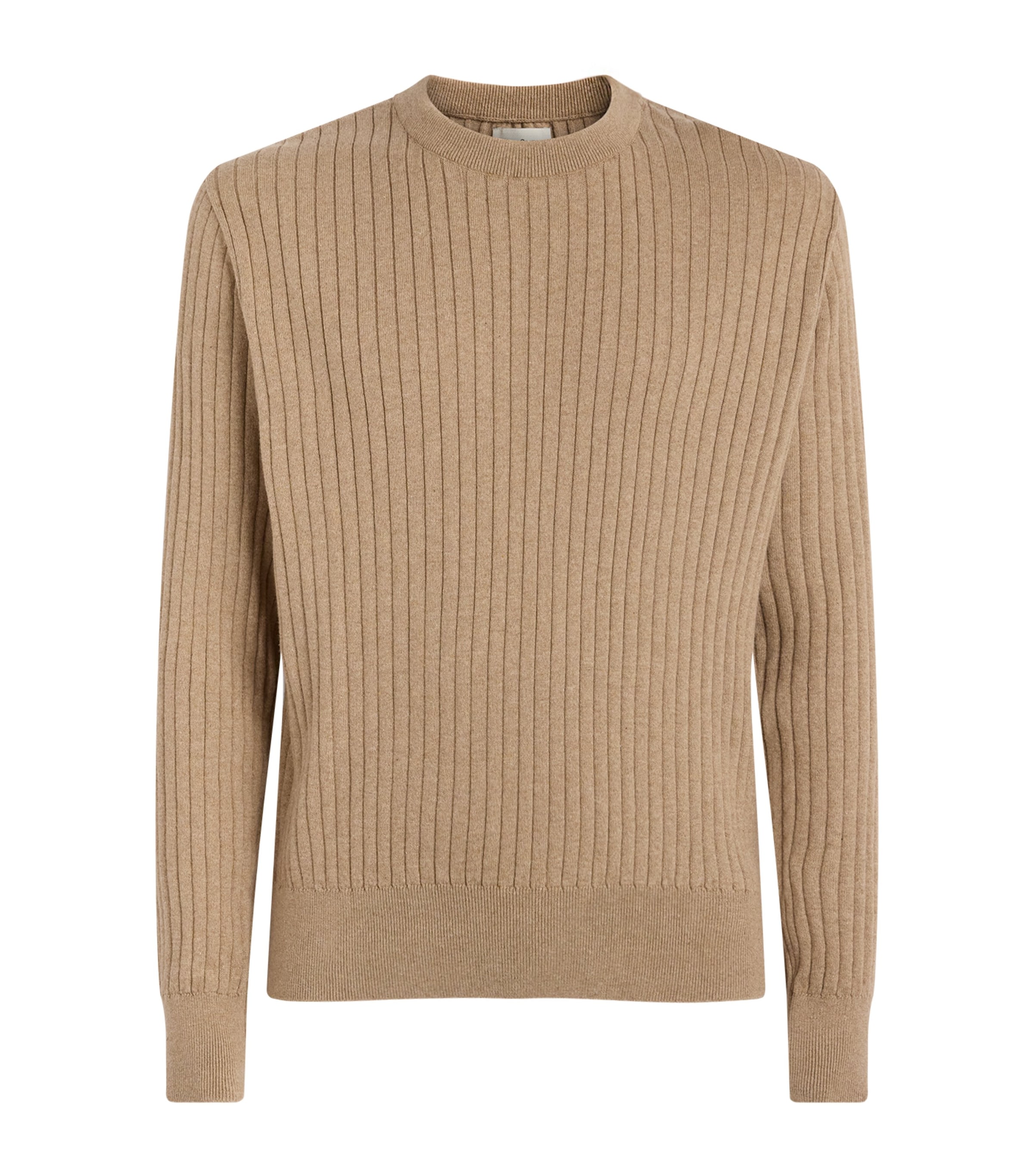 Oliver Spencer Mens Organic Cotton Ribbed Blenheim Sweater Sand