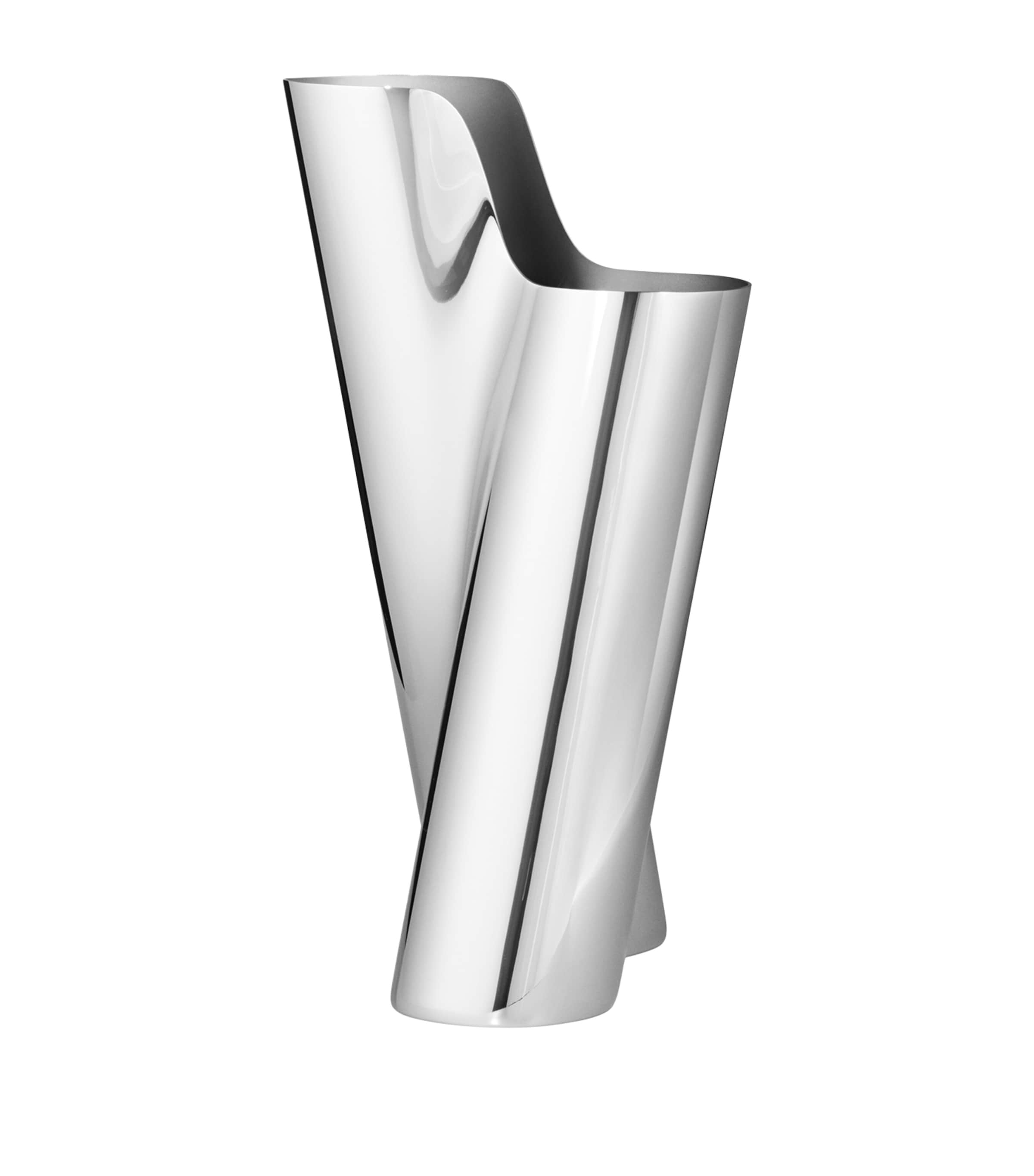 Georg Jensen Small Stainless Steel Lituus Vase (23cm) Silver