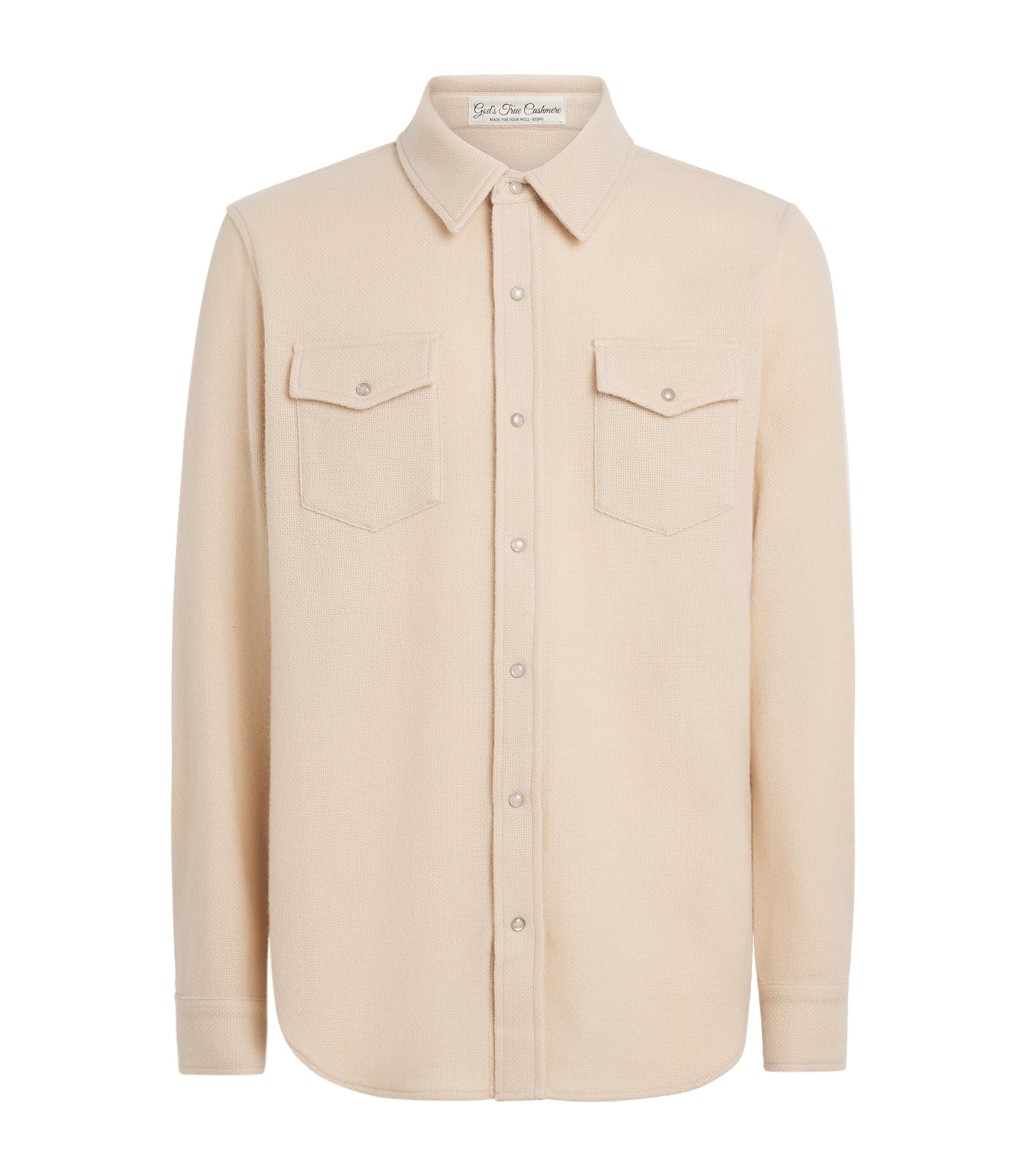 God's True Cashmere Mens Cashmere Button-Up Shirt Rose Quartz