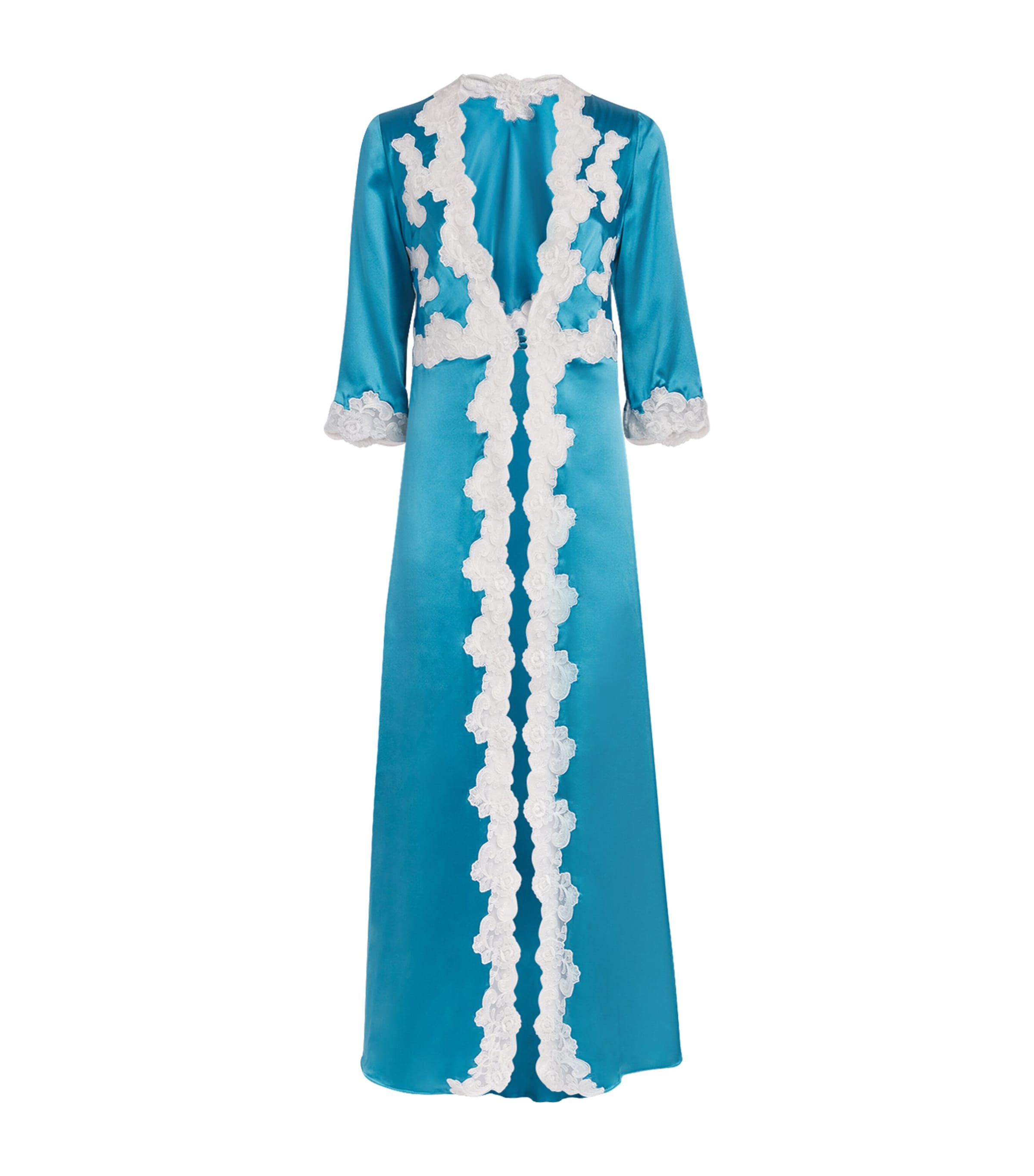 Loretta Caponi Womens Silk Viva Robe Turqouise