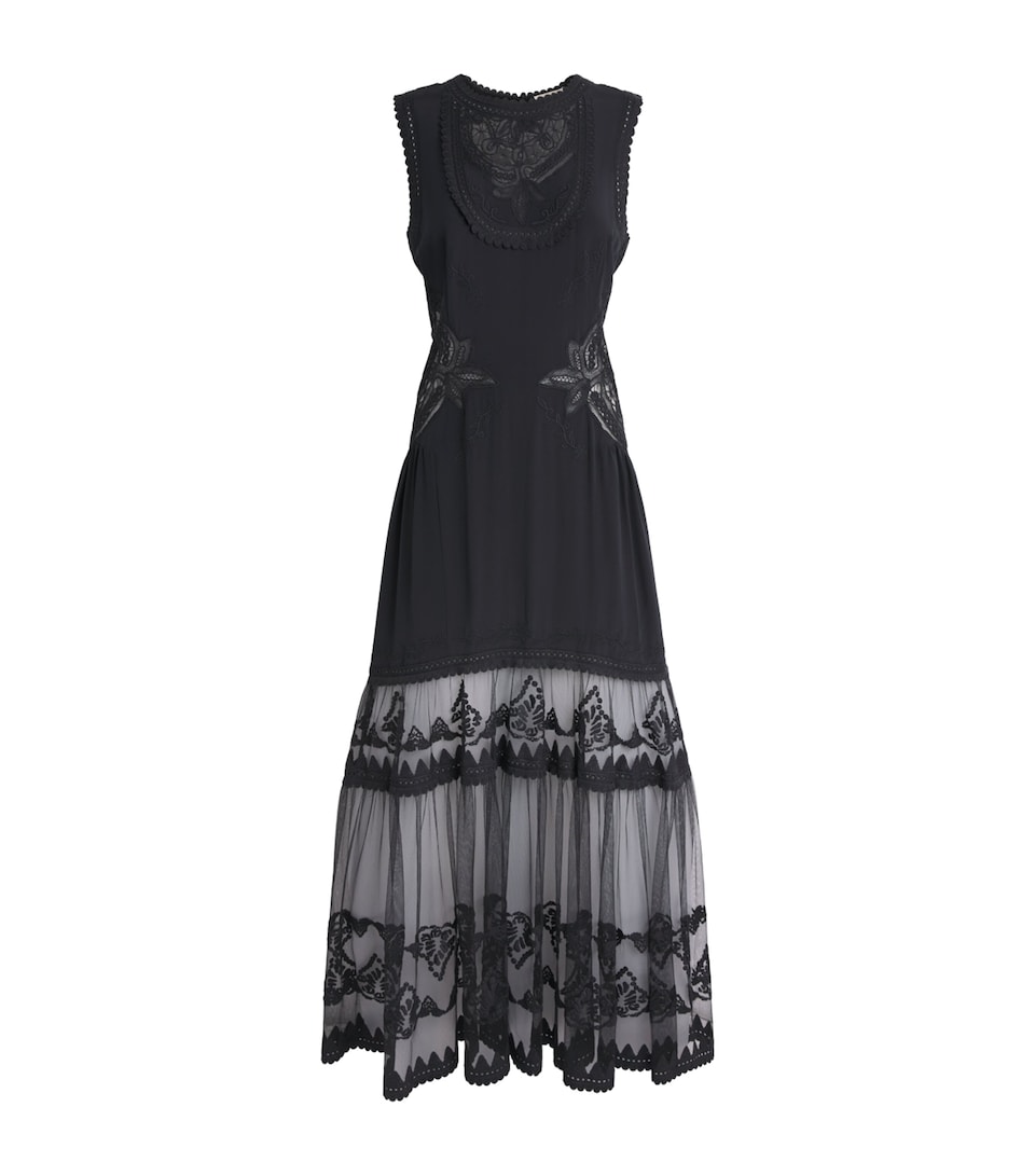 Ulla Johnson Womens Silk Florence Maxi Dress Noir