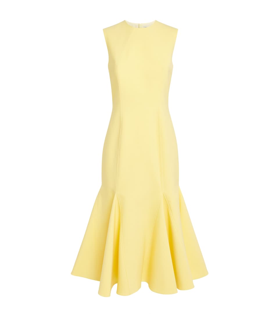Emilia Wickstead Womens Sleeveless Seema Midi Dress Lemon