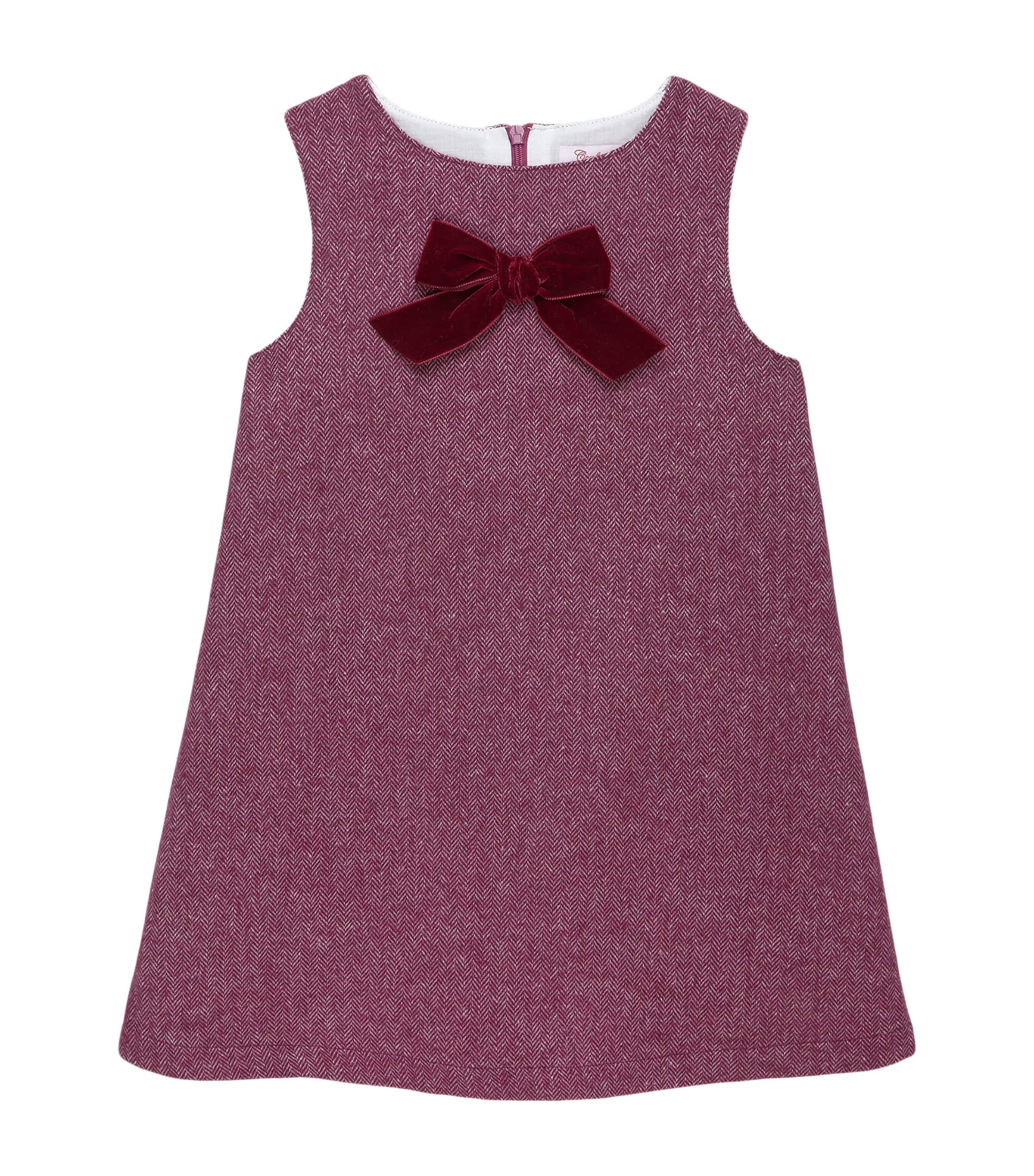 Trotters Georgina Bow Dress (6-11 years) Claret