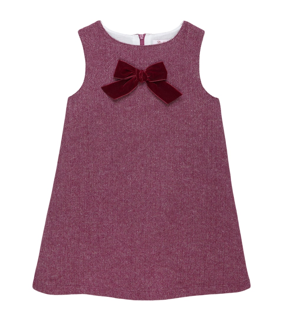 Trotters Georgina Bow Dress (6-11 years) Claret