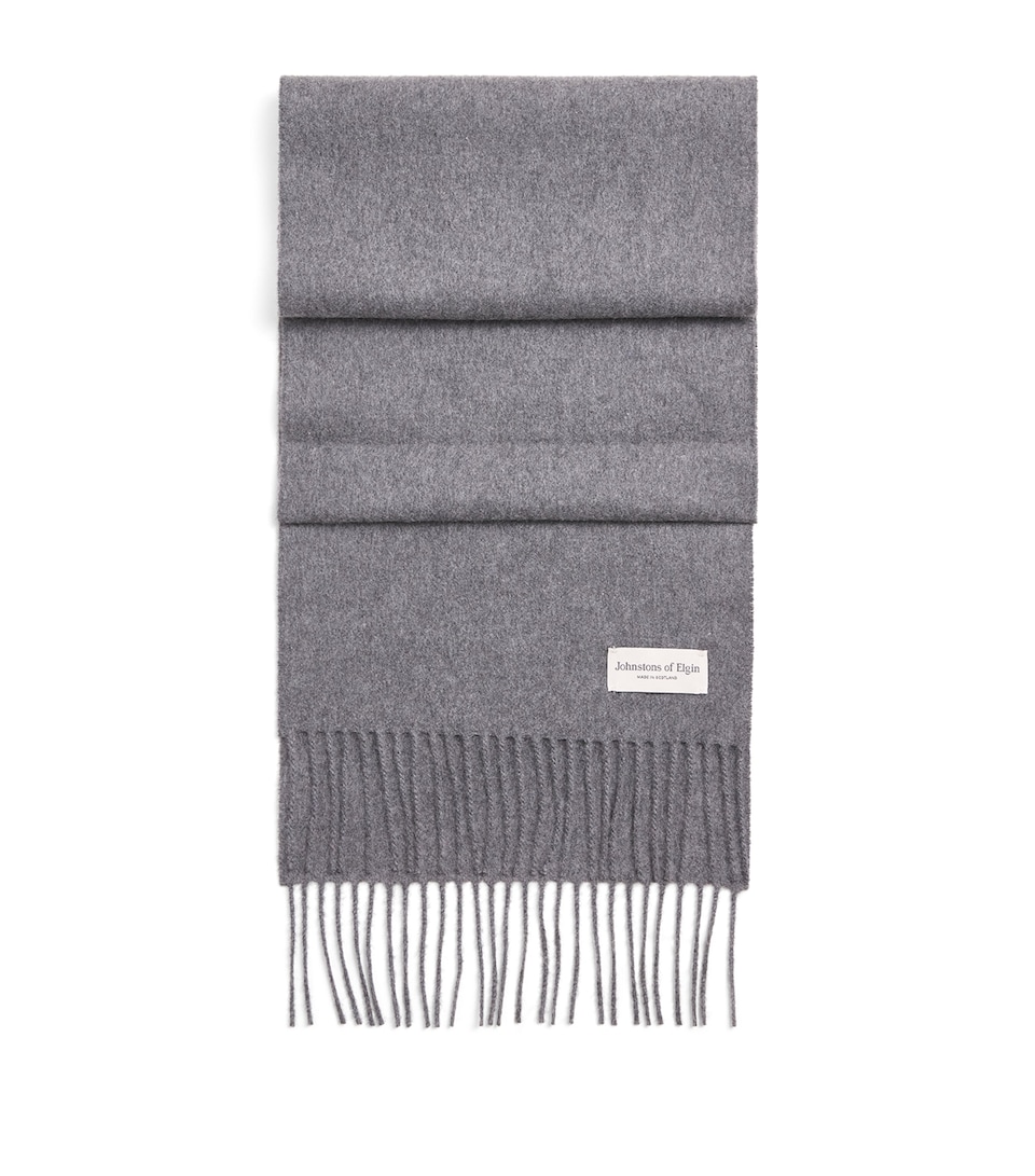 Johnstons Of Elgin Natural Cashmere Scarf Mid Grey