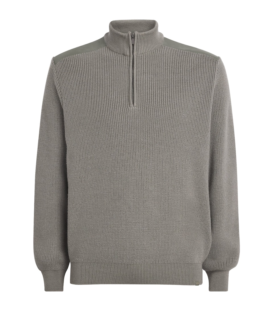 Virgin Wool-Silk Quarter-Zip Jumper