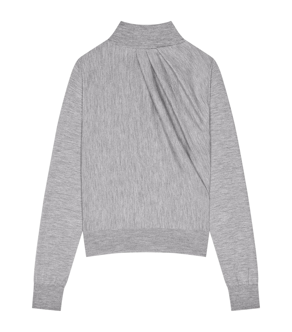 Draped High-Neck Sweater