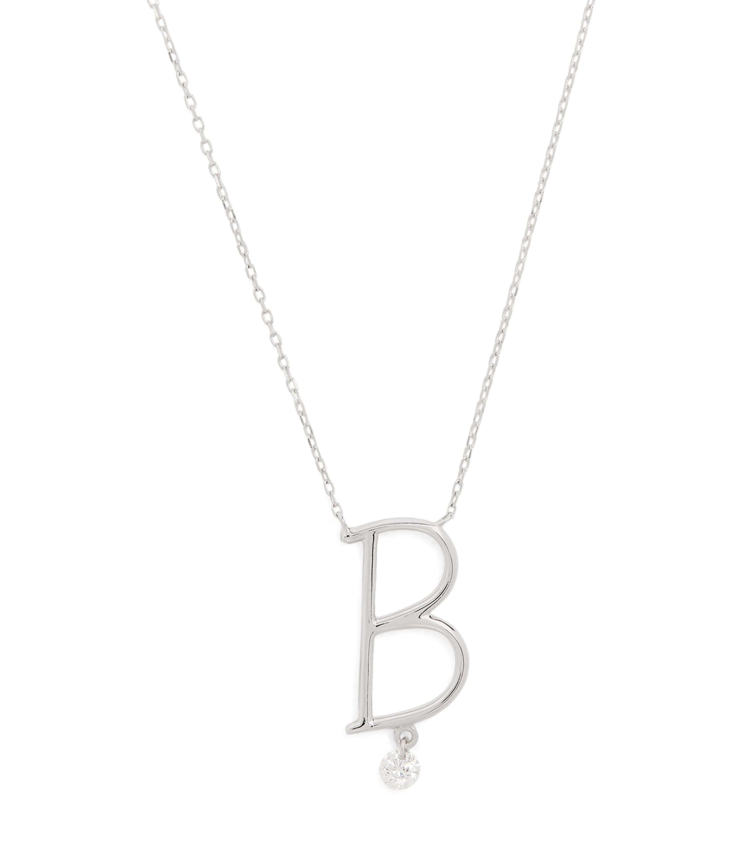 White Gold and Diamond Alphabet Necklace