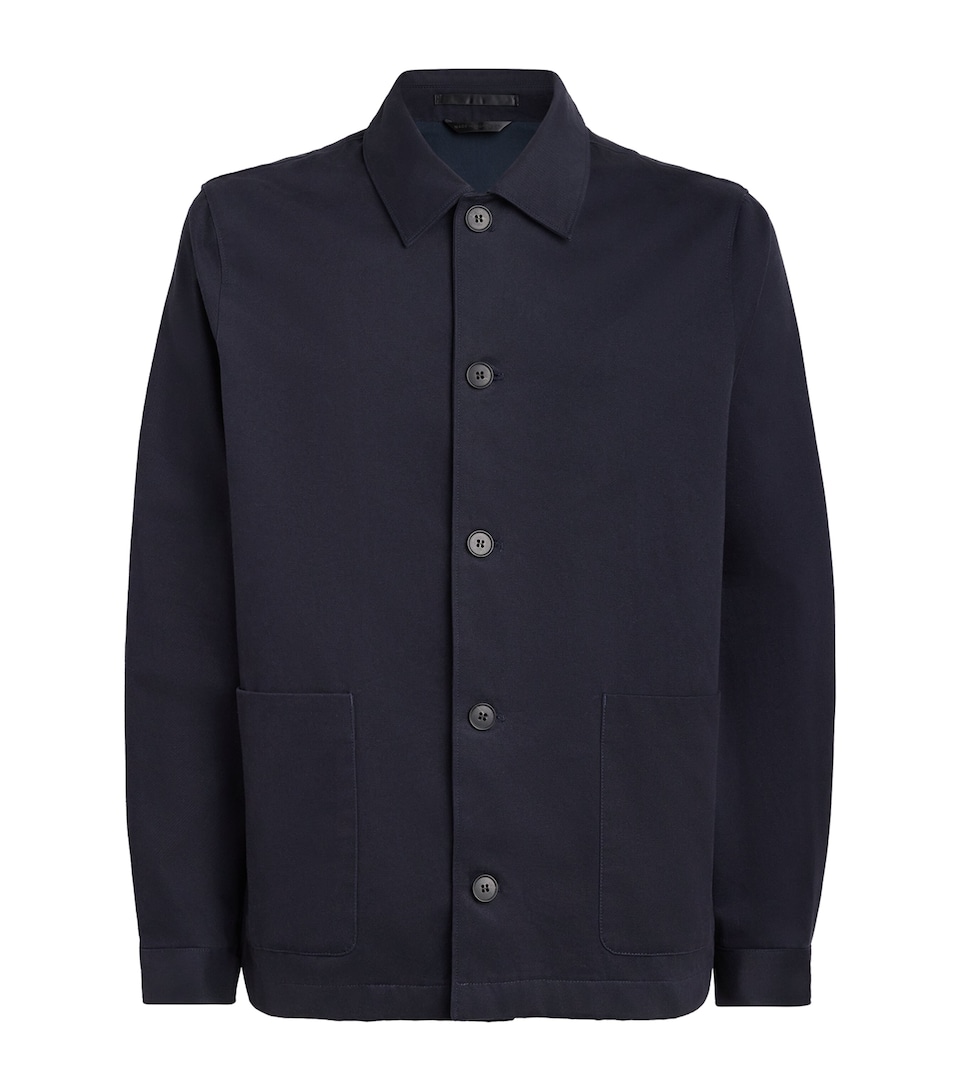 Sunspel Mens Cotton Drill Chore Jacket Navy
