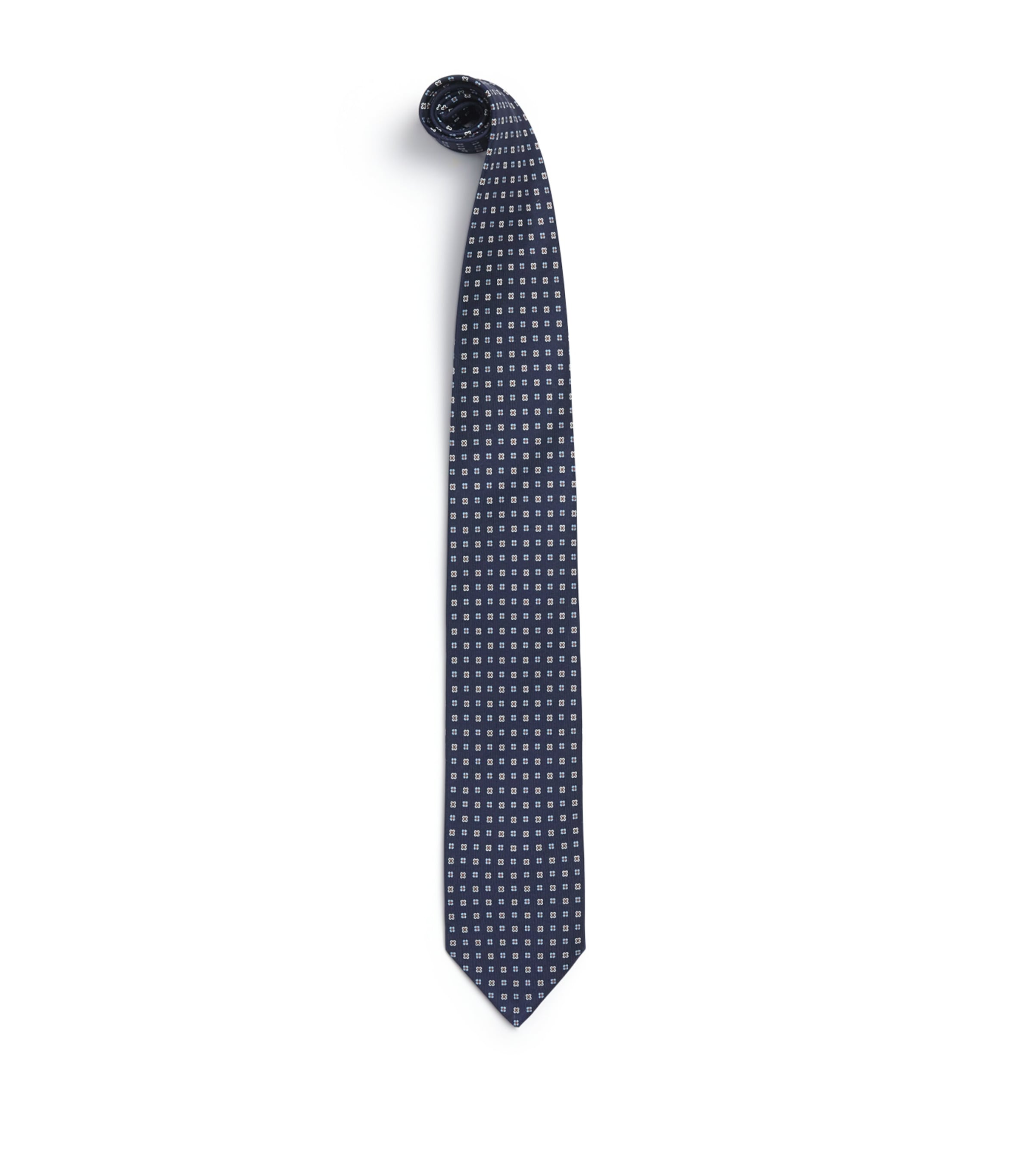 E. Marinella Silk Floral Tie Navy