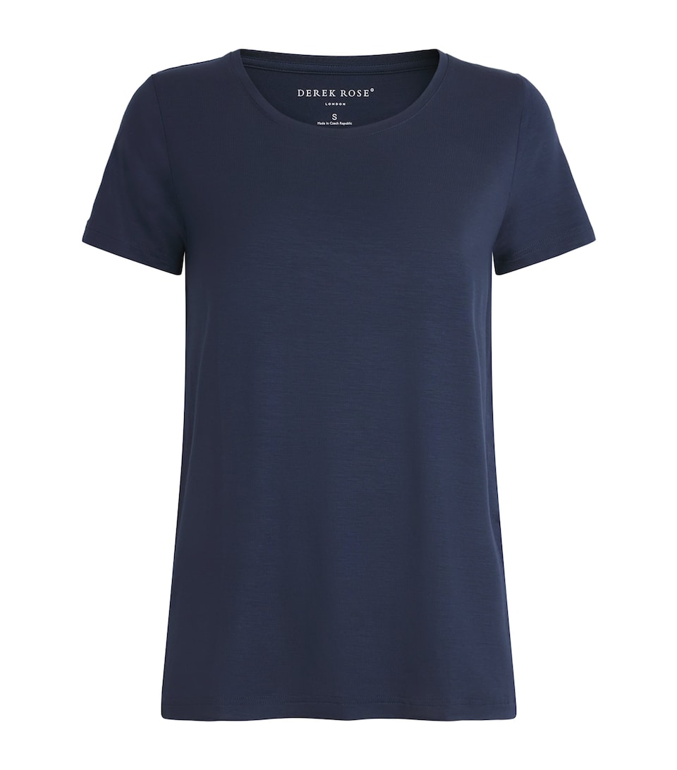 Derek Rose Womens Micro Modal Lara Pyjama Top Navy