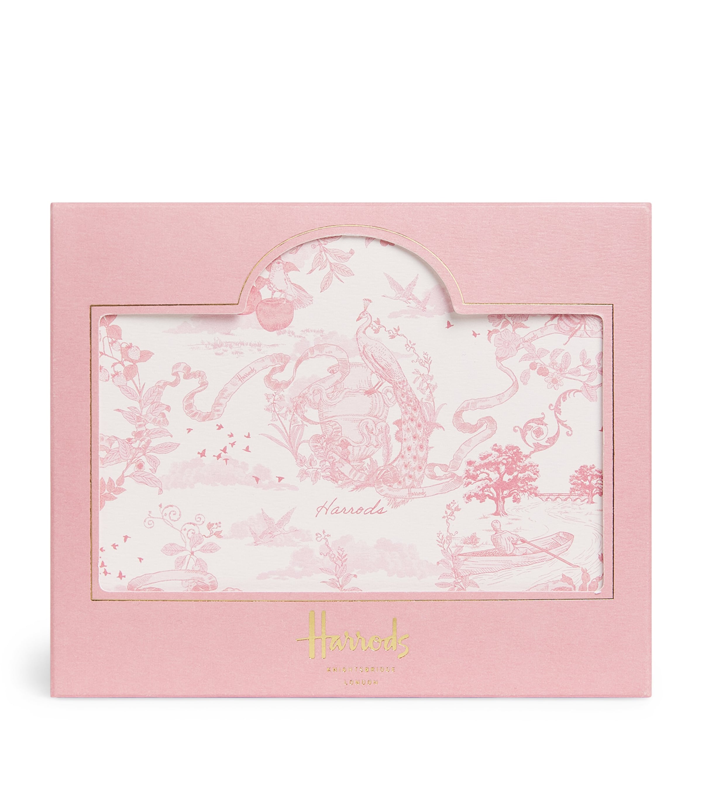 Harrods Set of 8 Toile Notelets and Envelopes Pink