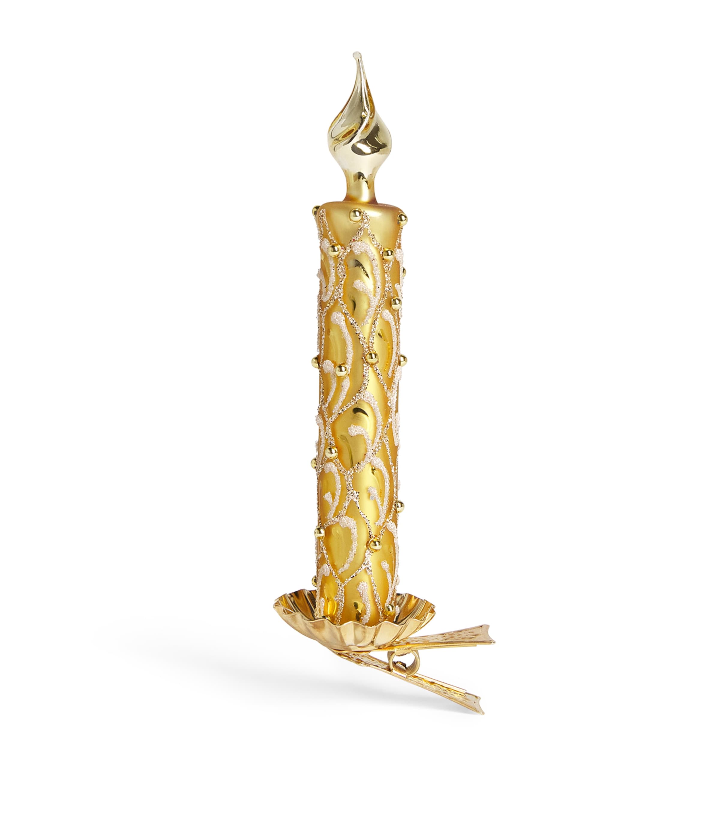 Harrods Crystal-Embellished Candle Clip Gold Matt