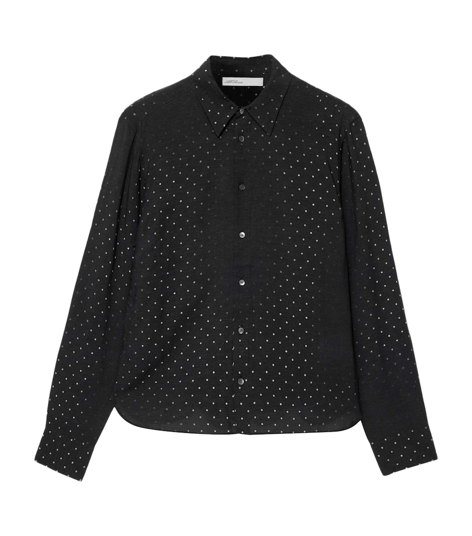 AllSaints Mens Faded Polka Dot Shirt Black