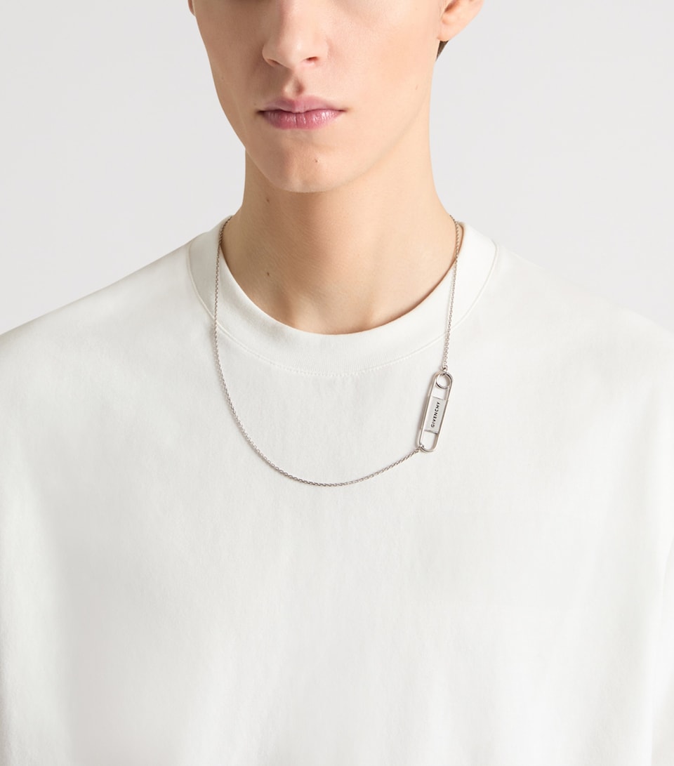 Givenchy Brass Safety Pin Necklace