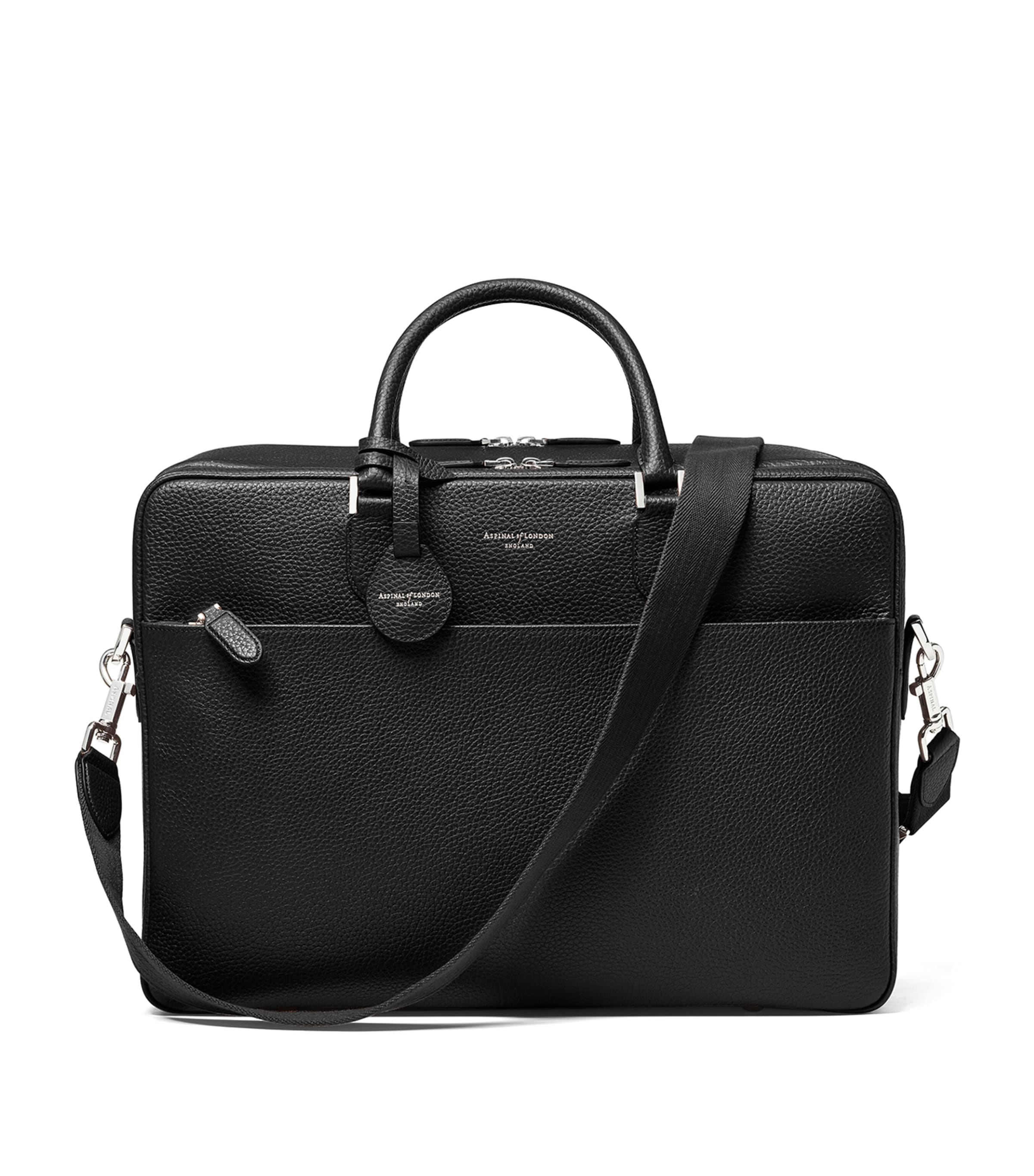 Aspinal Of London Leather 48 Hour Mount Street Travel Bag Black