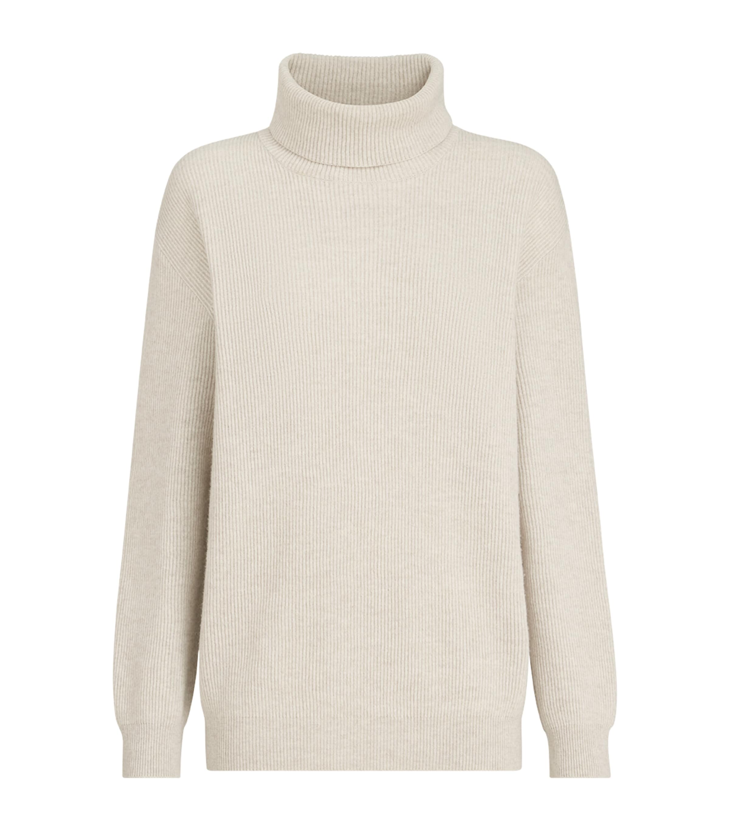 Brunello Cucinelli Womens Cashmere Monili-Detail Rollneck Sweater