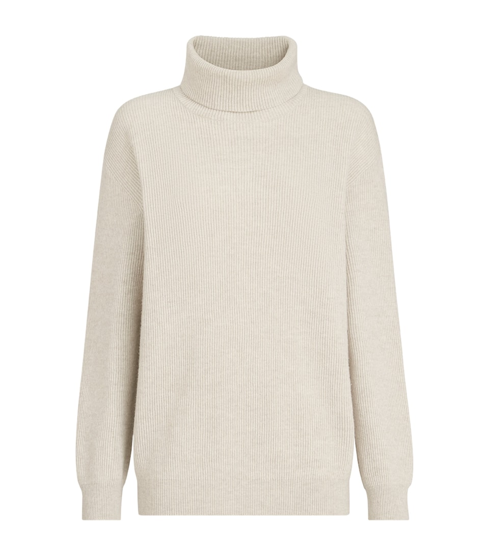 Brunello Cucinelli Womens Cashmere Monili-Detail Rollneck Sweater
