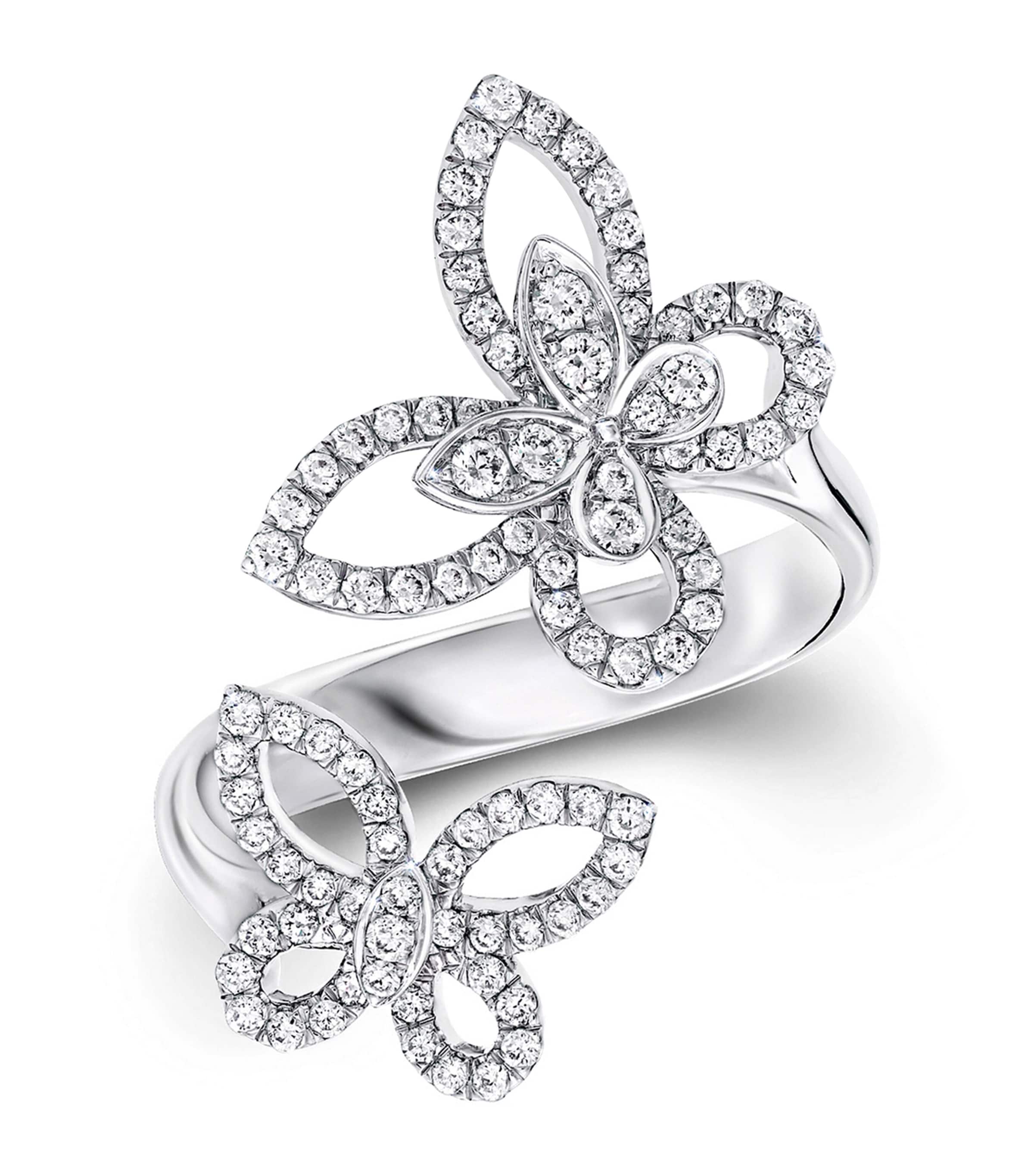 Graff White Gold and Diamond Butterfly Ring White Gold
