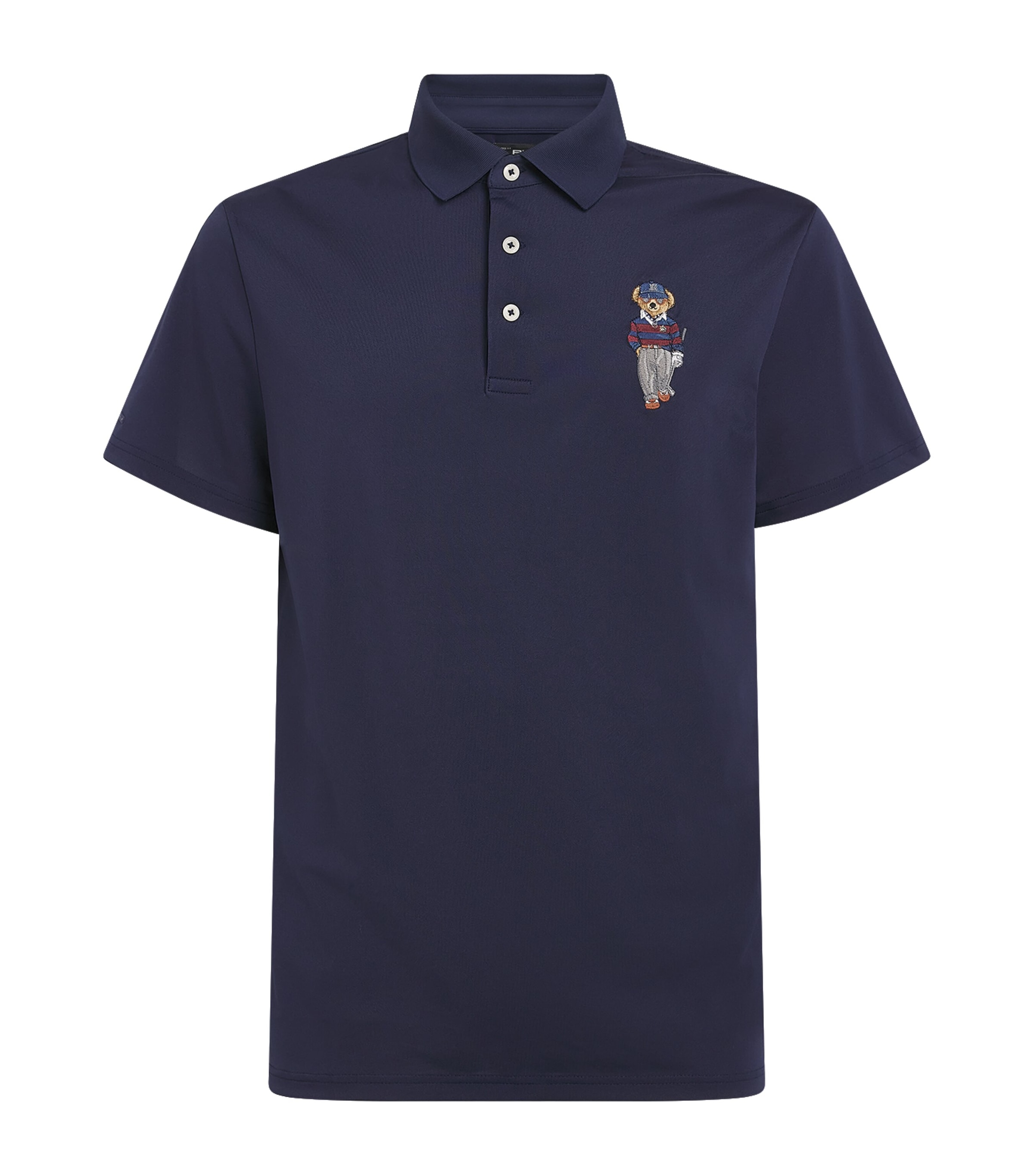 RLX Ralph Lauren Mens Tailored-Fit Polo Bear Performance Polo Shirt Refined Navy