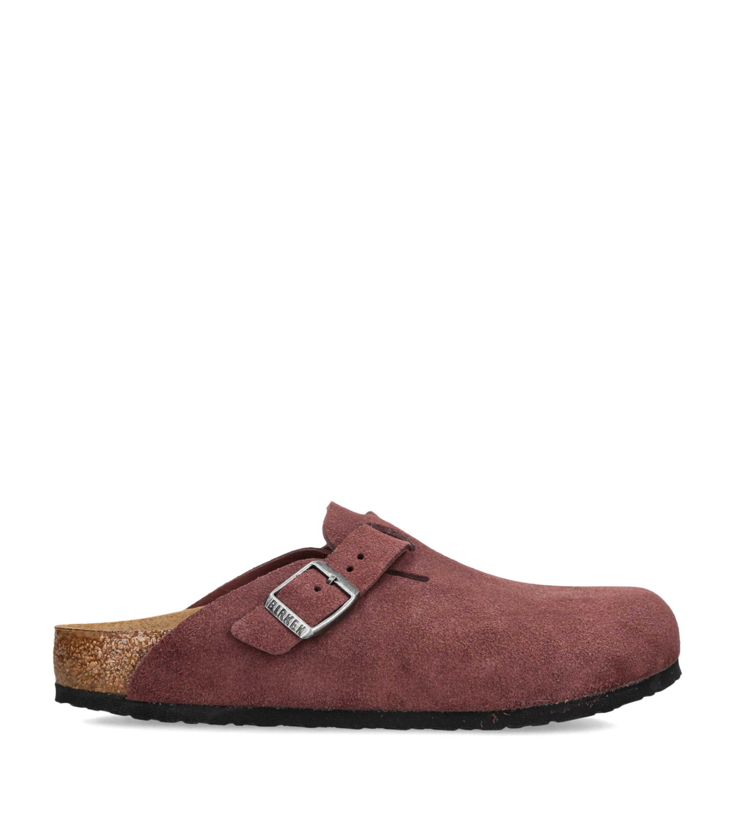 Birkenstock Kids Suede Boston Clogs Red/dark