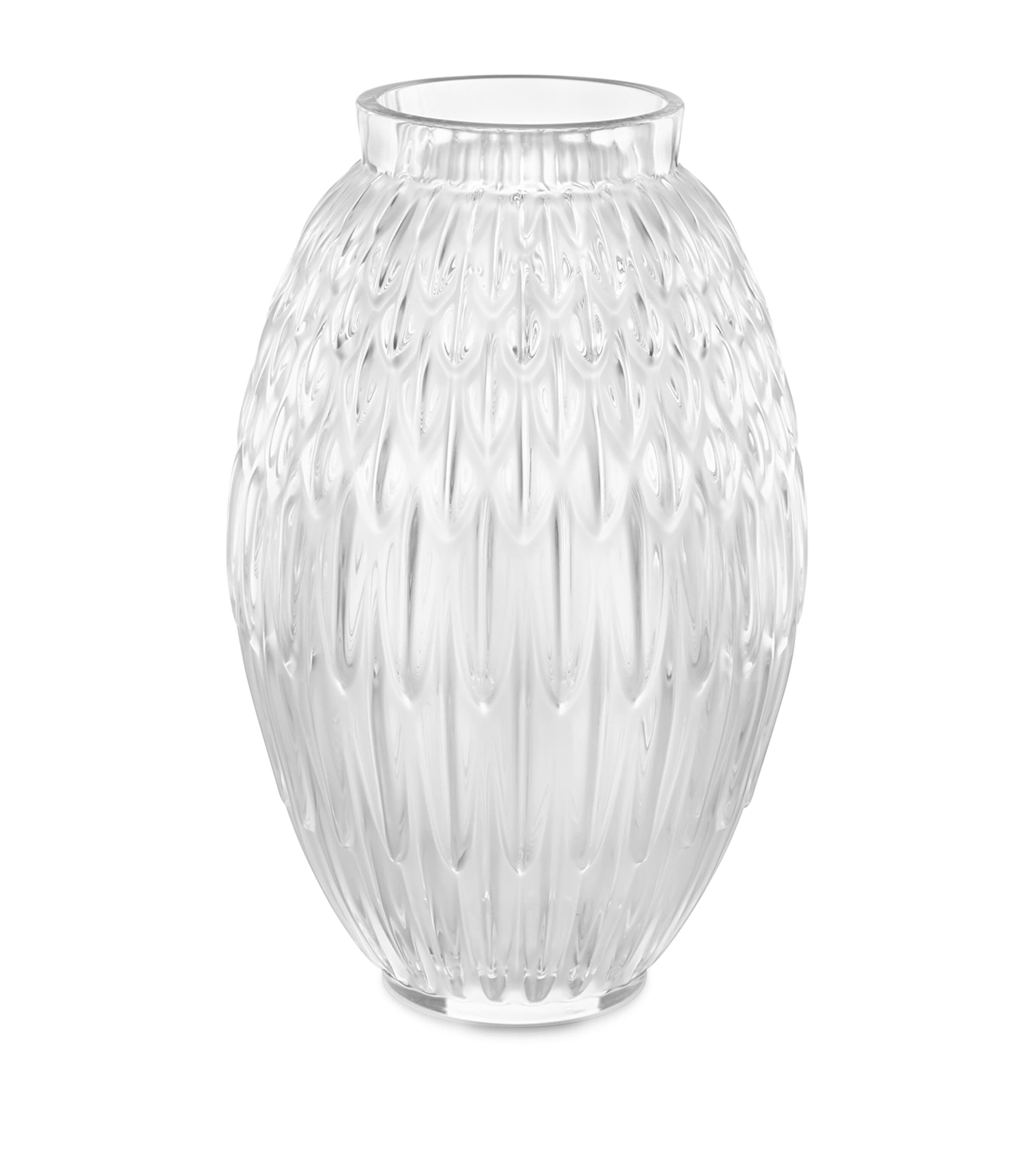 Lalique Crystal Plumes Vase (26.5cm) Incolore
