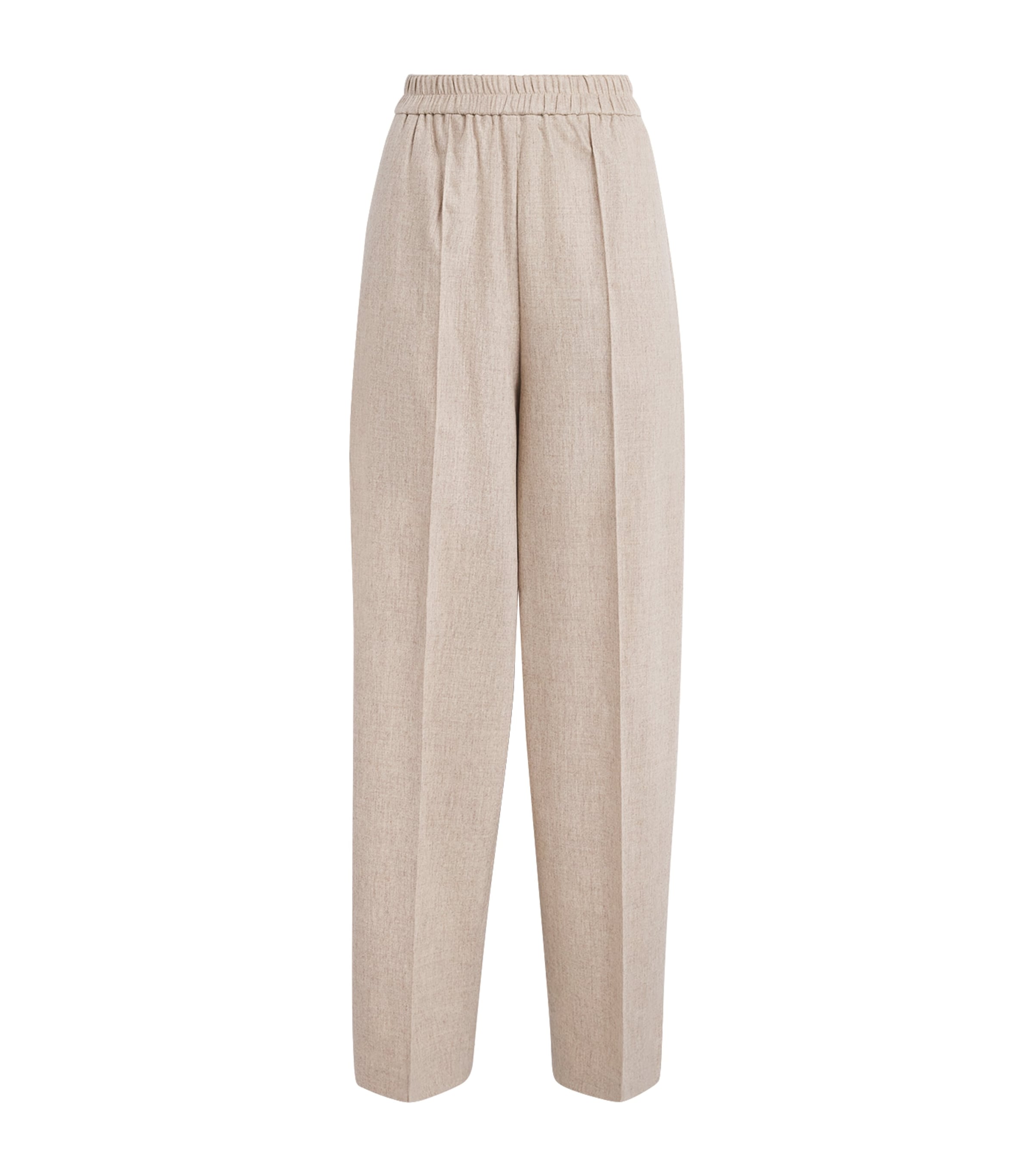 Fabiana Filippi Womens Flannel Pleated Trousers Greige