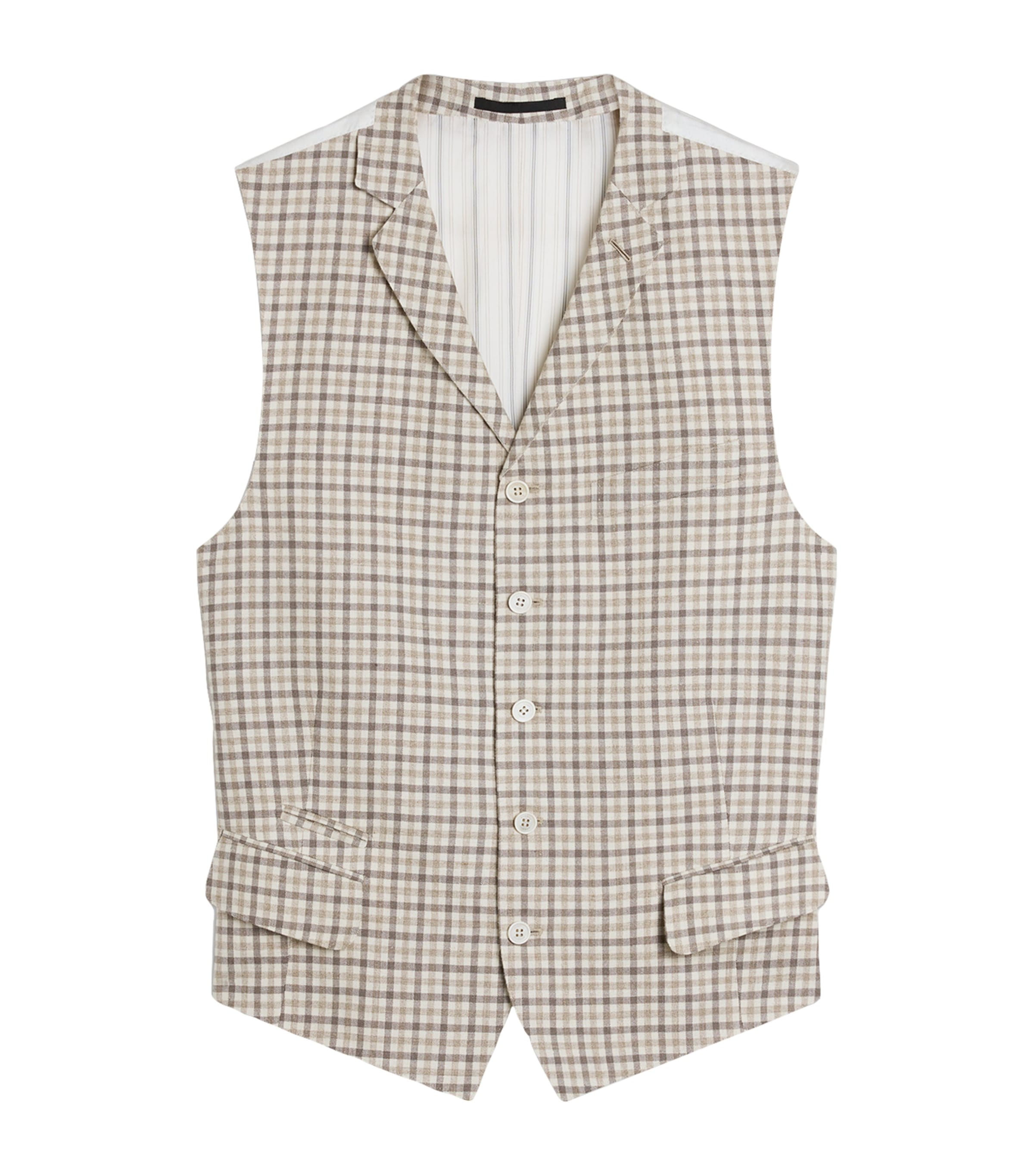 Dunhill Mens Check Single-Breasted Waistcoat