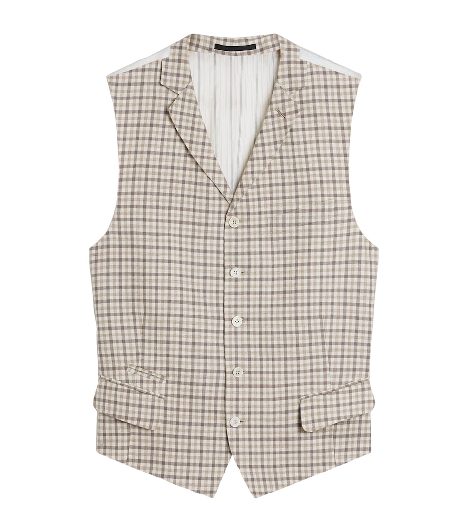 Dunhill Mens Check Single-Breasted Waistcoat