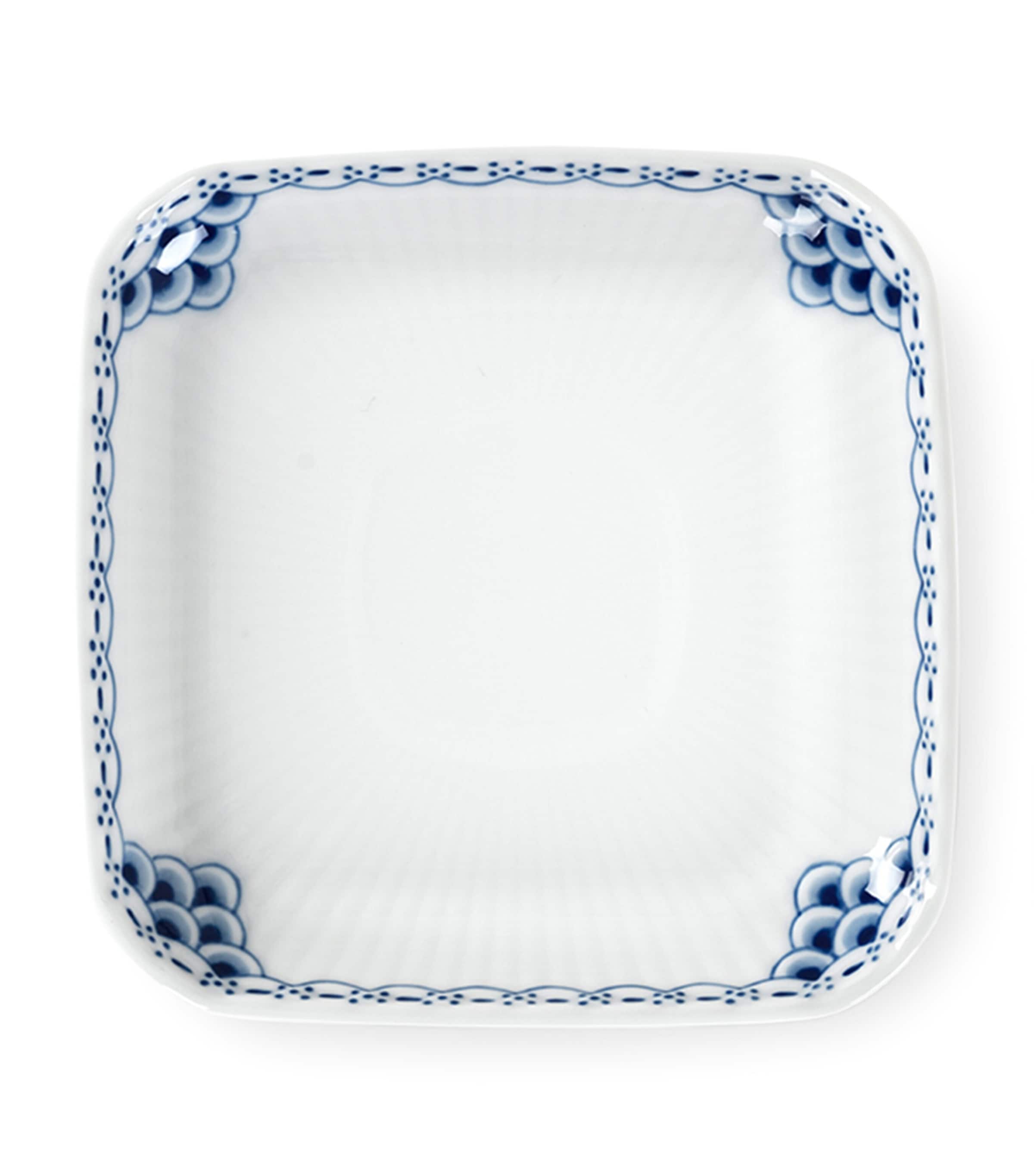 Royal Copenhagen Porcelain Princess Square Plate (10cm) Blue