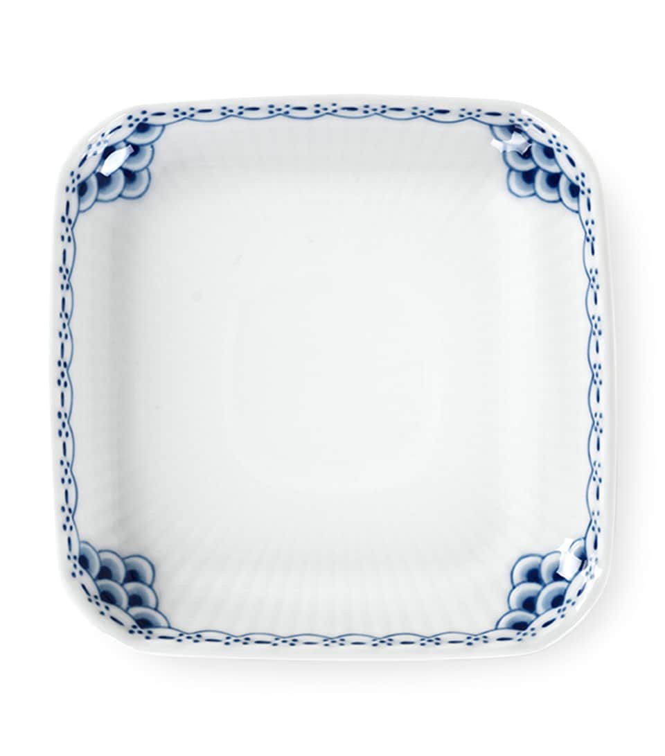 Royal Copenhagen Porcelain Princess Square Plate (10cm) Blue