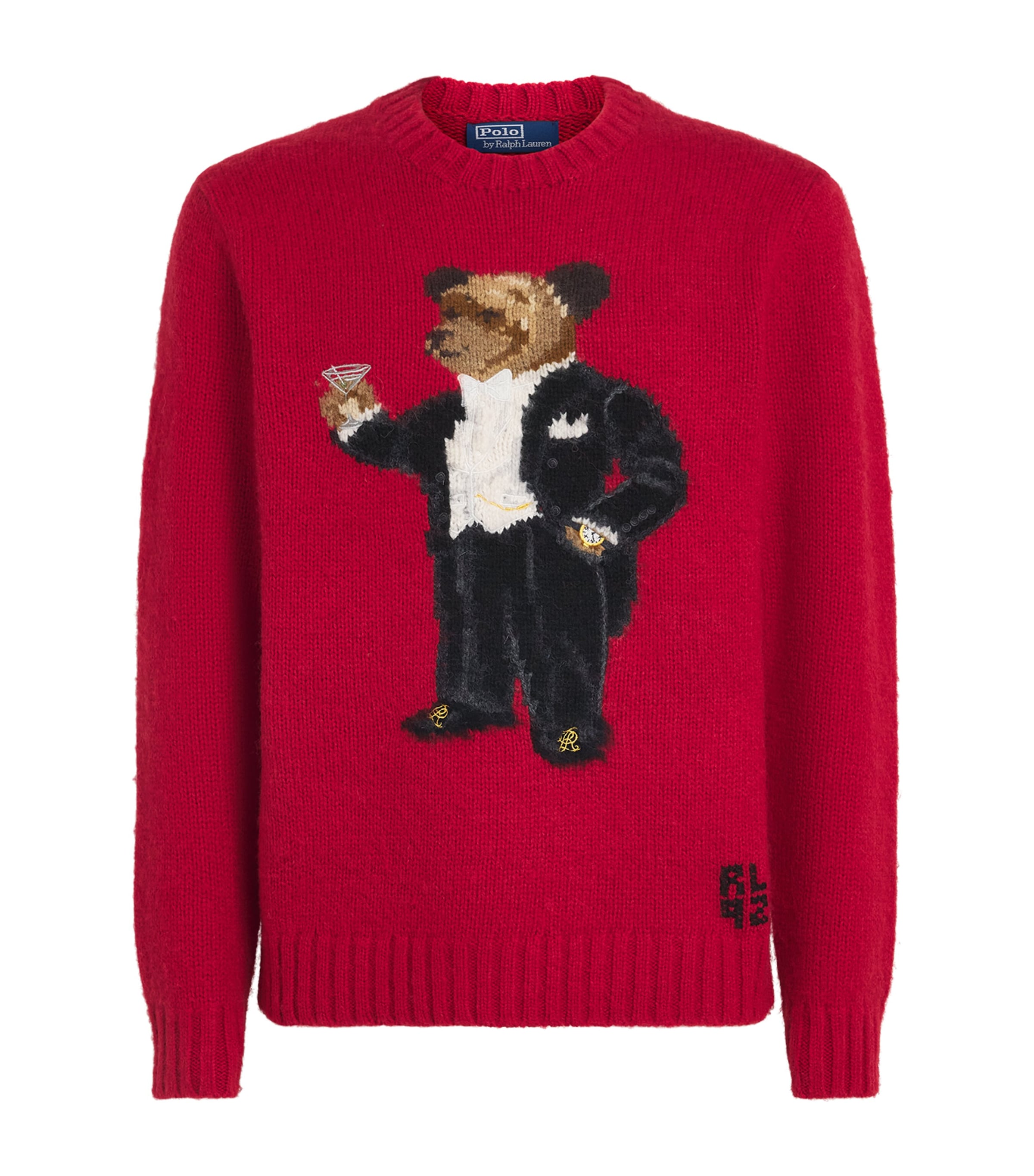 Polo Ralph Lauren Mens Wool Martini Bear Sweater Regal Carmine