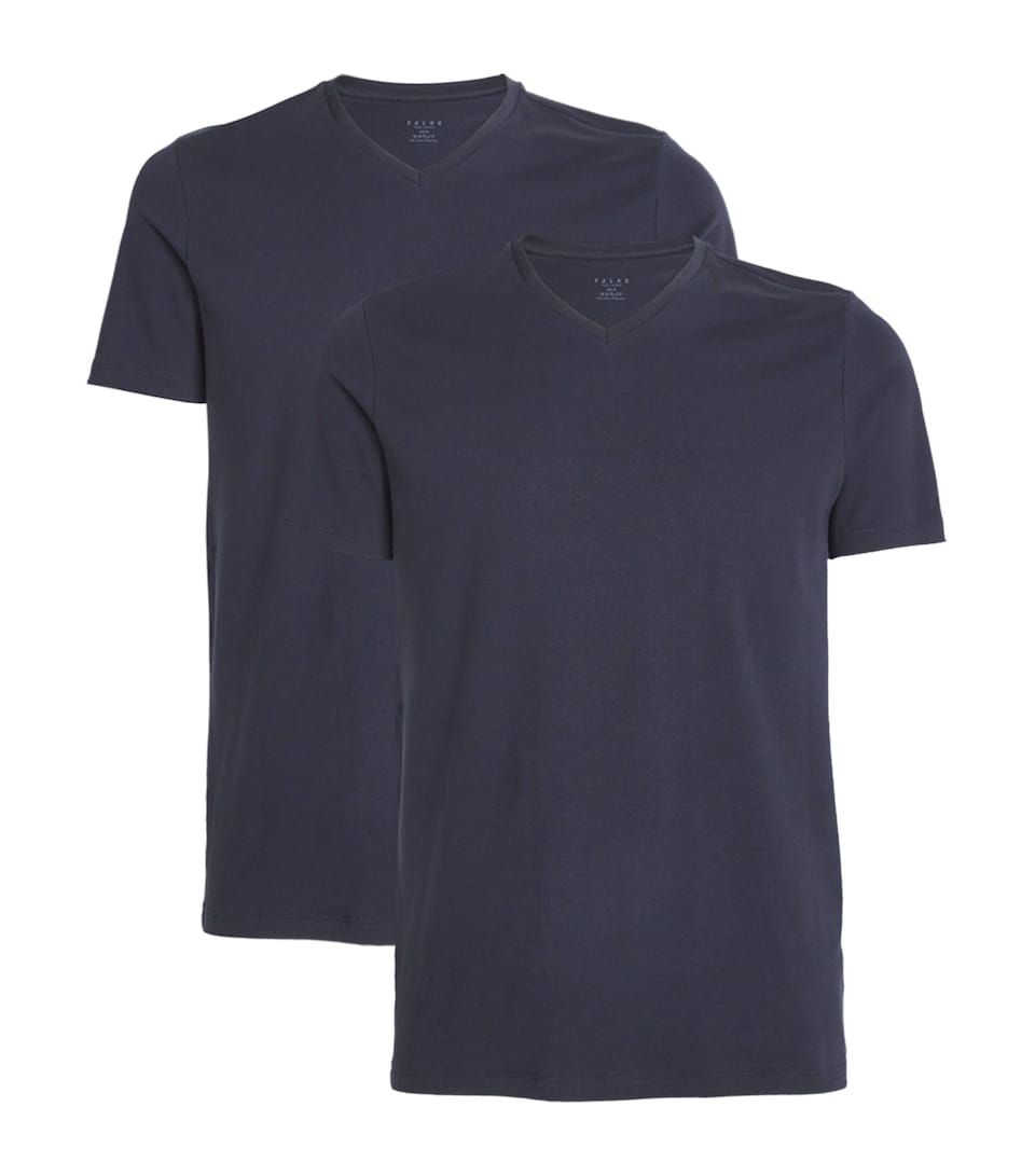 Falke Mens Cotton-Blend Daily Comfort T-Shirt (Pack of 2)