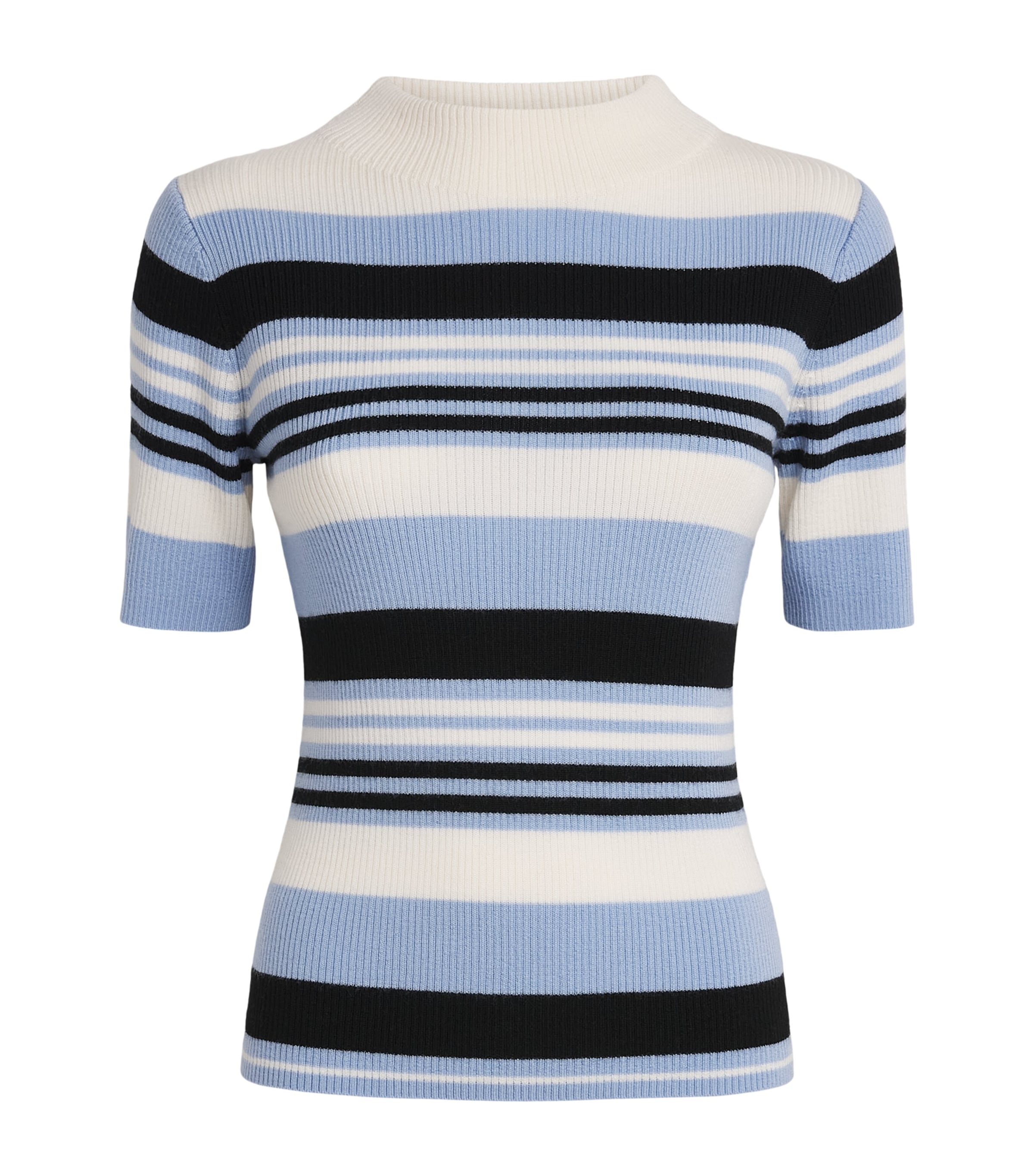 Emilia Wickstead Womens Merino Wool Stripe Toma Sweater Blue Black White