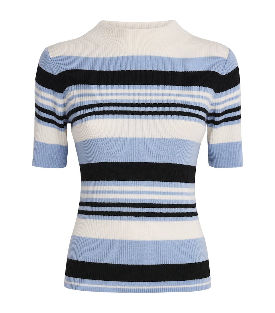 Emilia Wickstead Womens Merino Wool Stripe Toma Sweater Blue Black White