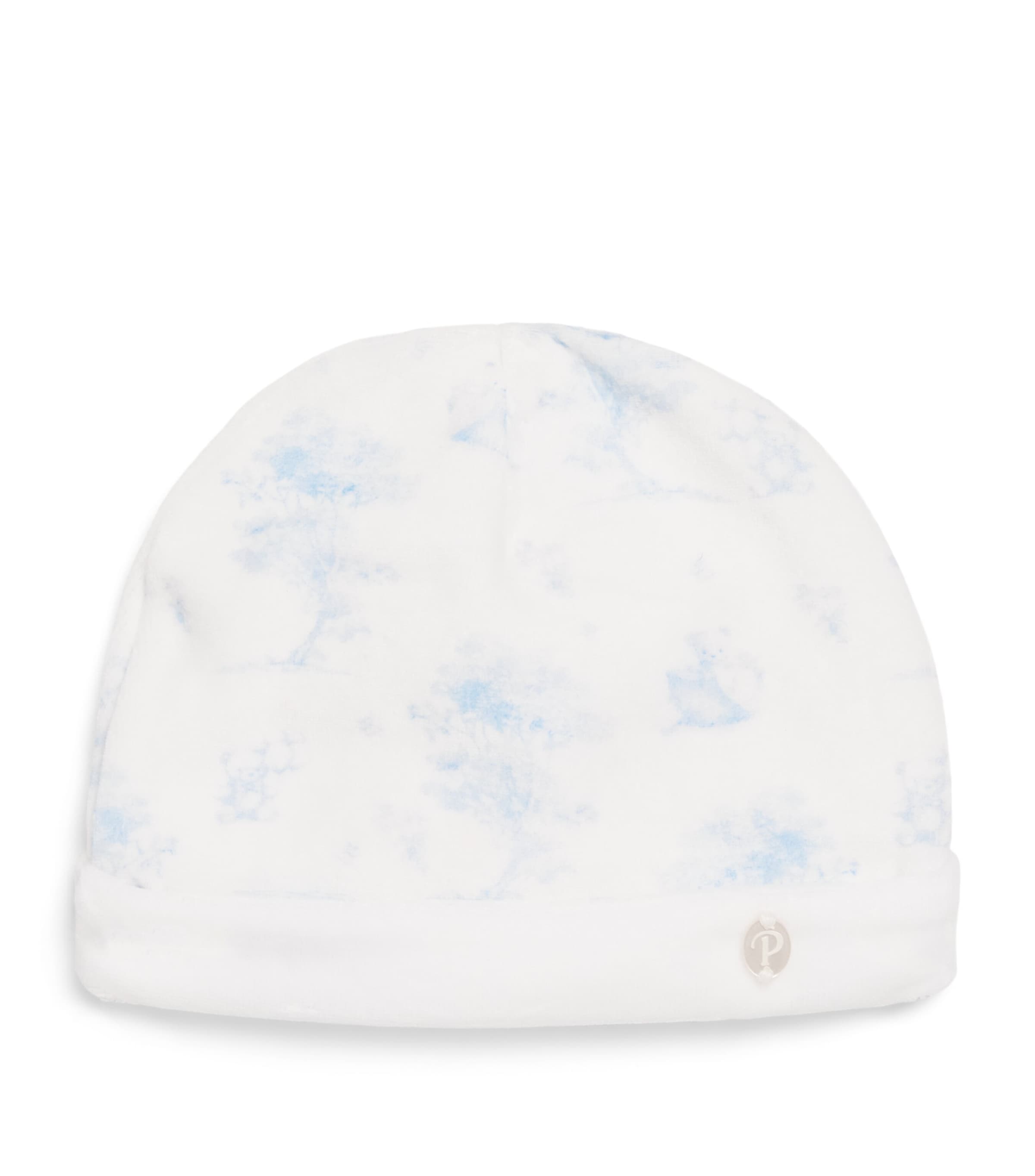 Patachou Velvet Toile de Jouy Bear Print Beanie