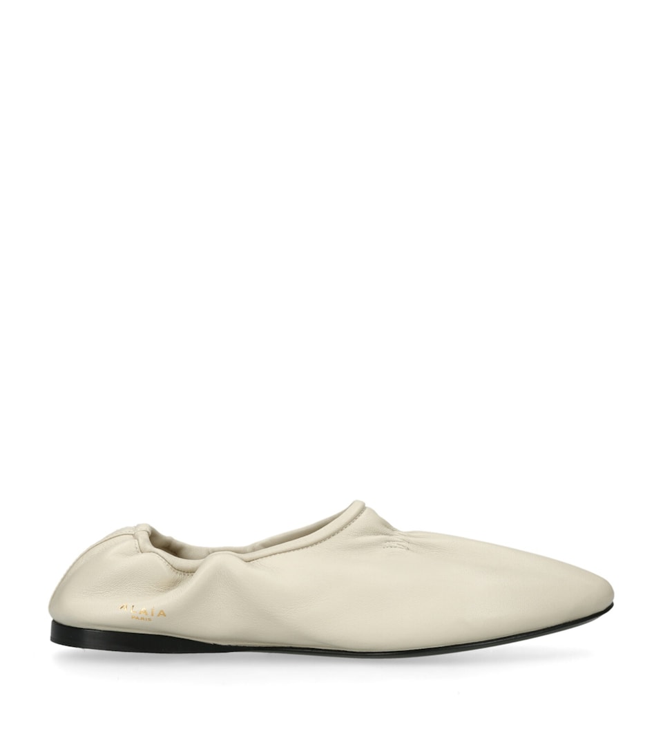 Leather Scrunched Ballet Flats