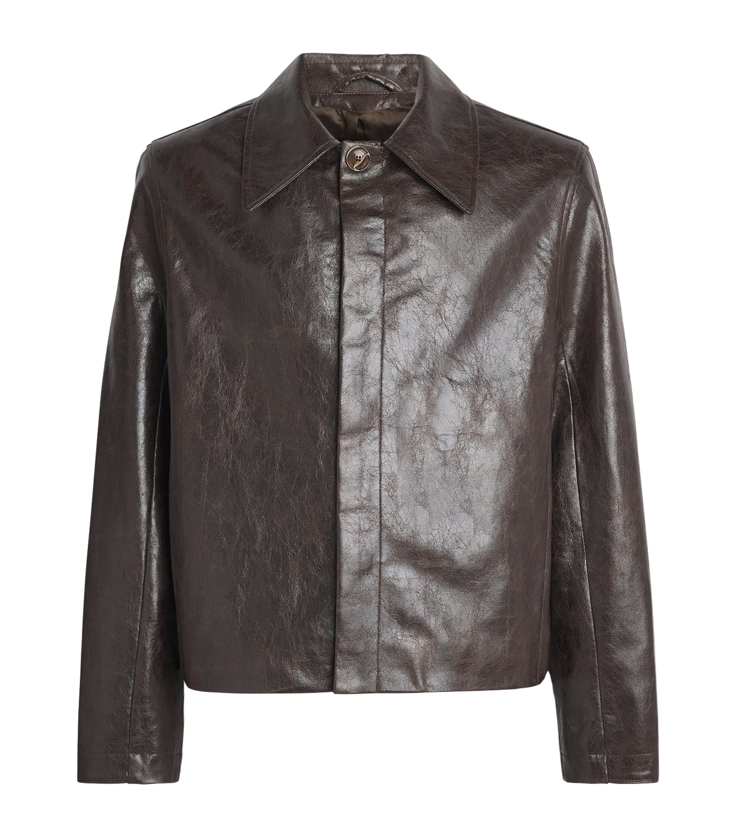 Séfr Mens Faux Leather Keane Jacket Coated Dark Tech
