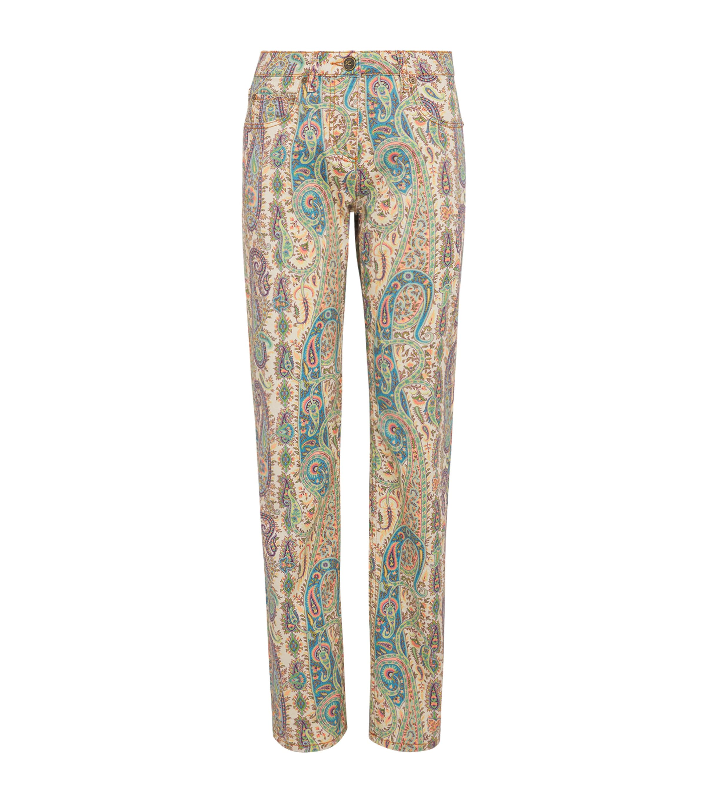 Paisley Wide-Leg Jeans